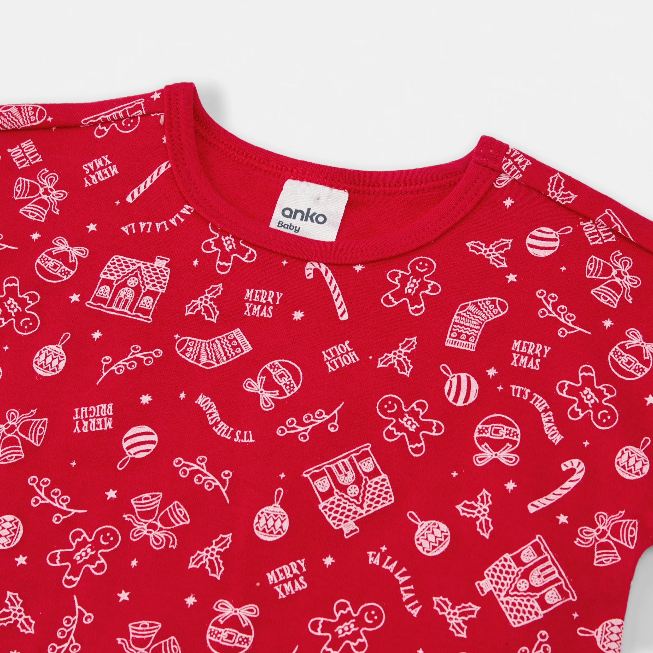 3 Christmas All Over Print Romper RED XMAS, 3 of 3