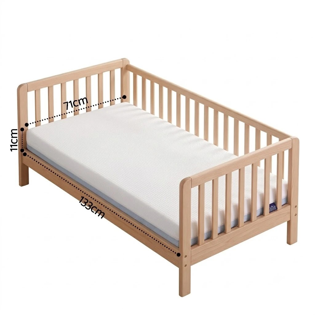 3 Giselle Bedding Cot Mattress, 11cm Thick Baby Mattress with Tencel Cover - Single Bed - Multi, 3 of 9
