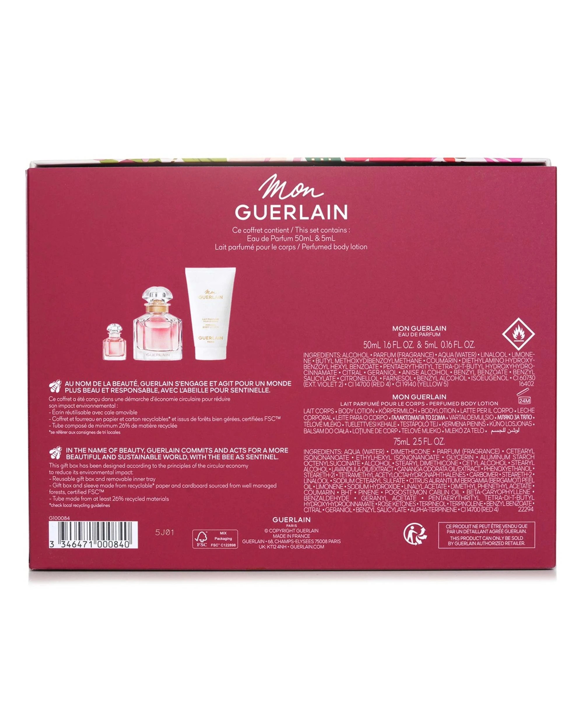 3 Guerlain Mon Guerlain Eau de Parfum Gift Set EDP 50ml+5ml+Body Lotion 75ml 3pcs, 3 of 3