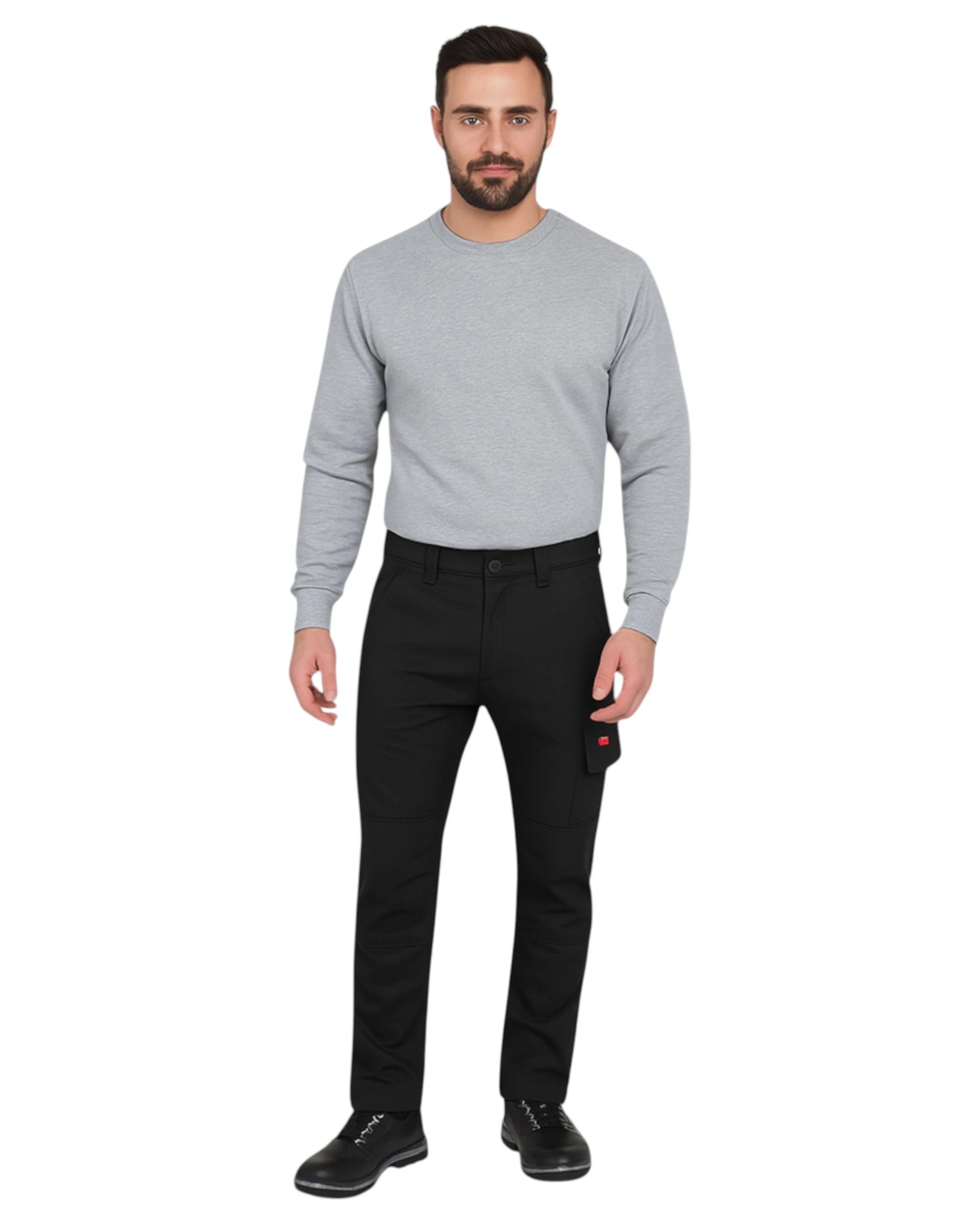 4 Hard Yakka Mens 3056 Stretch Canvas Cargo Pants Black BLACK, 4 of 6