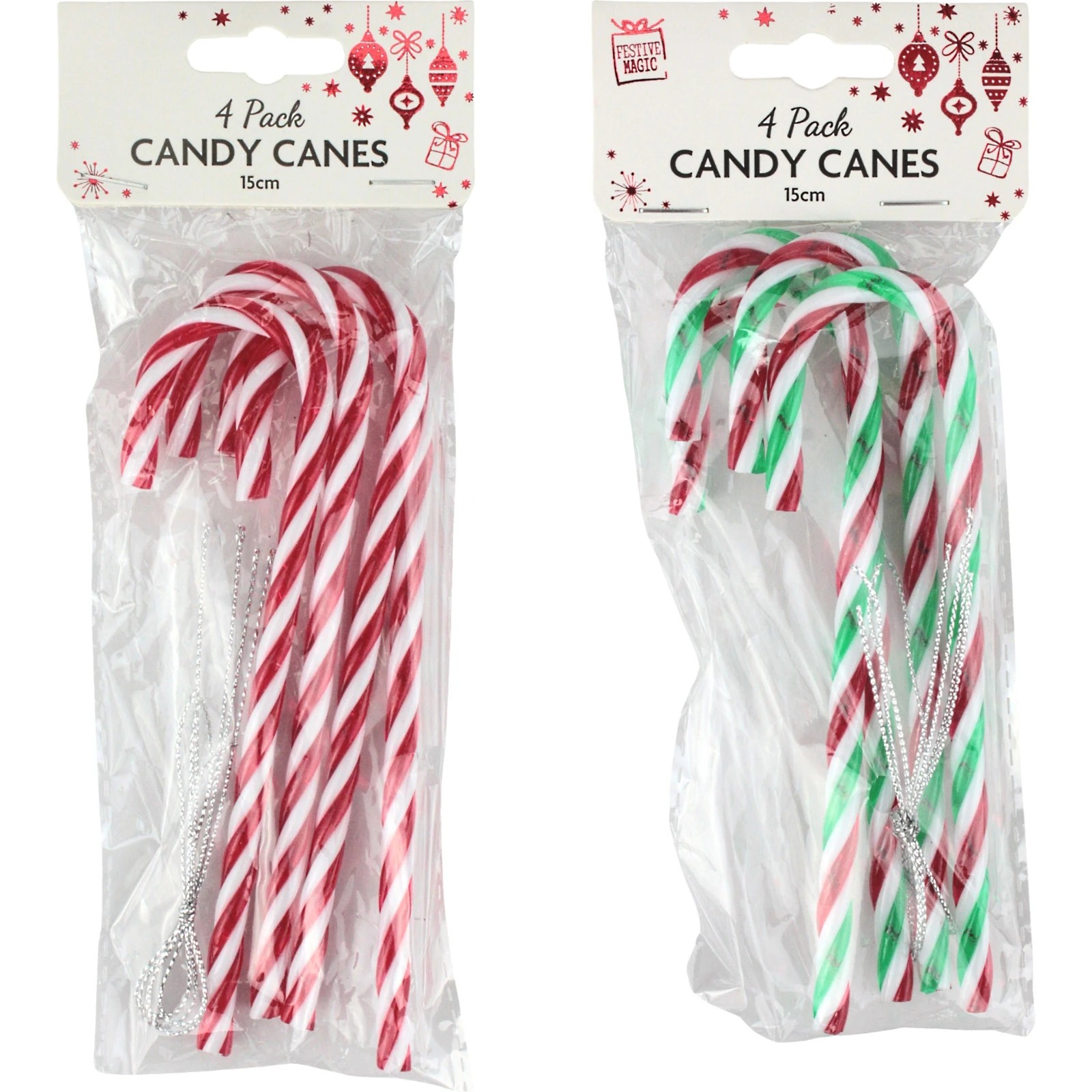 2 Uncle Bills Pack of 4 Candy Cane Tree Ornaments - Assorted, 2 of 2