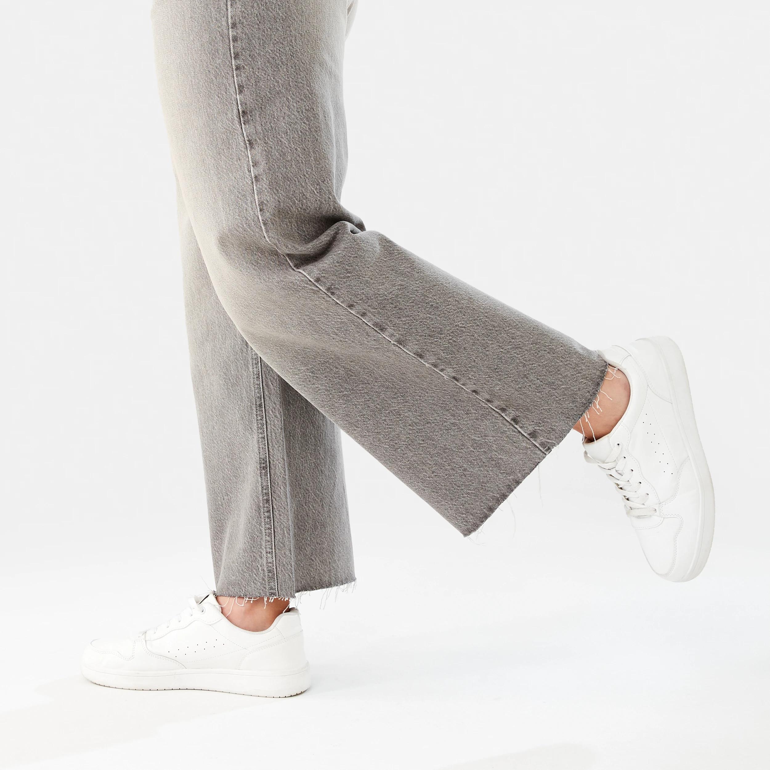 9 Wide Leg Raw Hem Jeans FADED TAUPE, 9 of 9