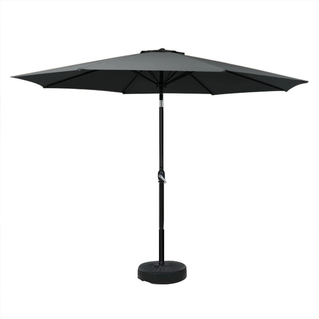 1 Instahut Outdoor Umbrella 3m Base Beach Pole Garden Tilt Sun Patio UV - Black, 1 of 6