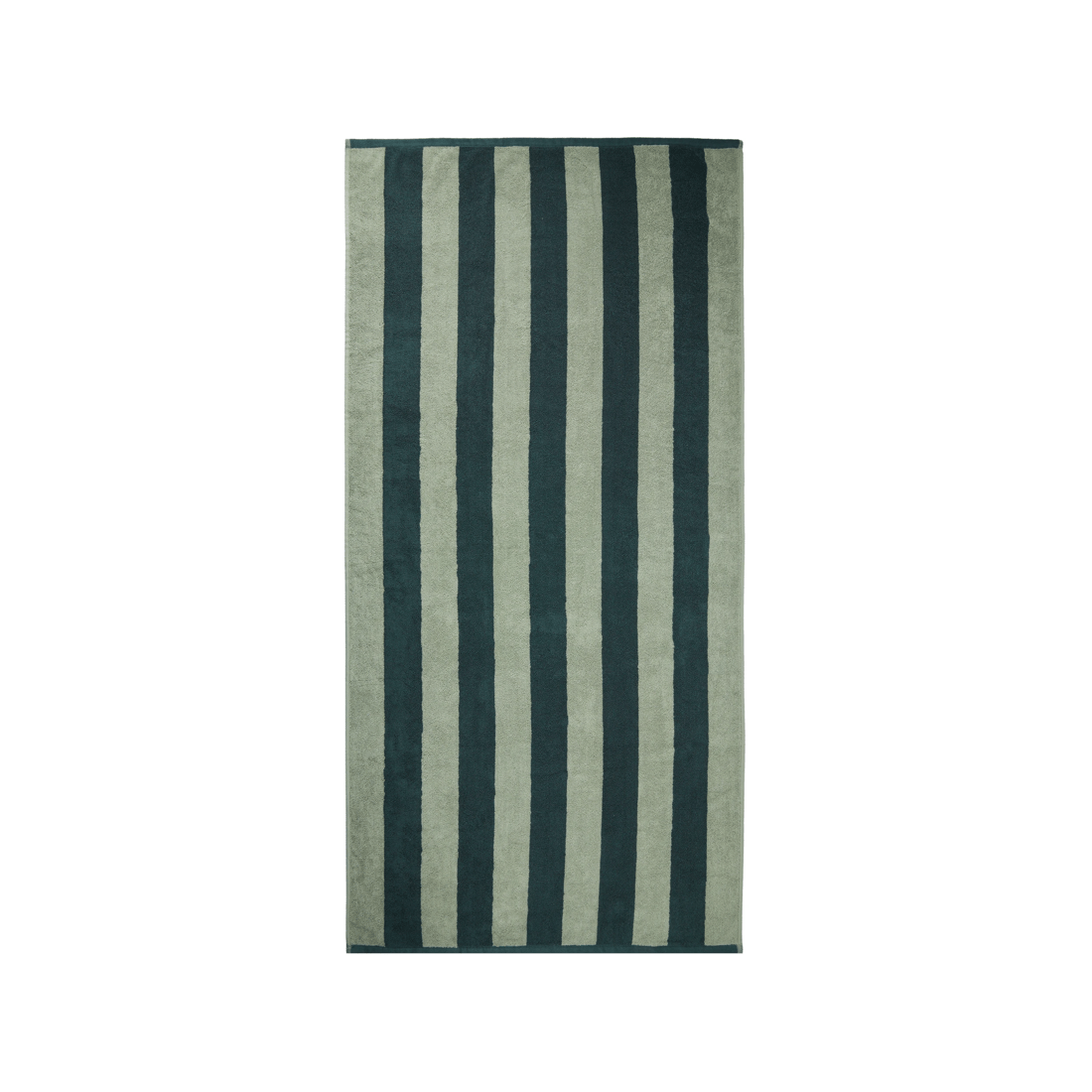 3 Stripe Cotton Bath Towel - Green, 3 of 5