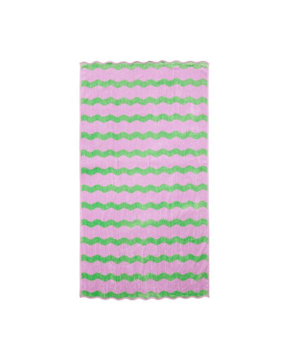 Wave Cotton Beach Towel - Pink