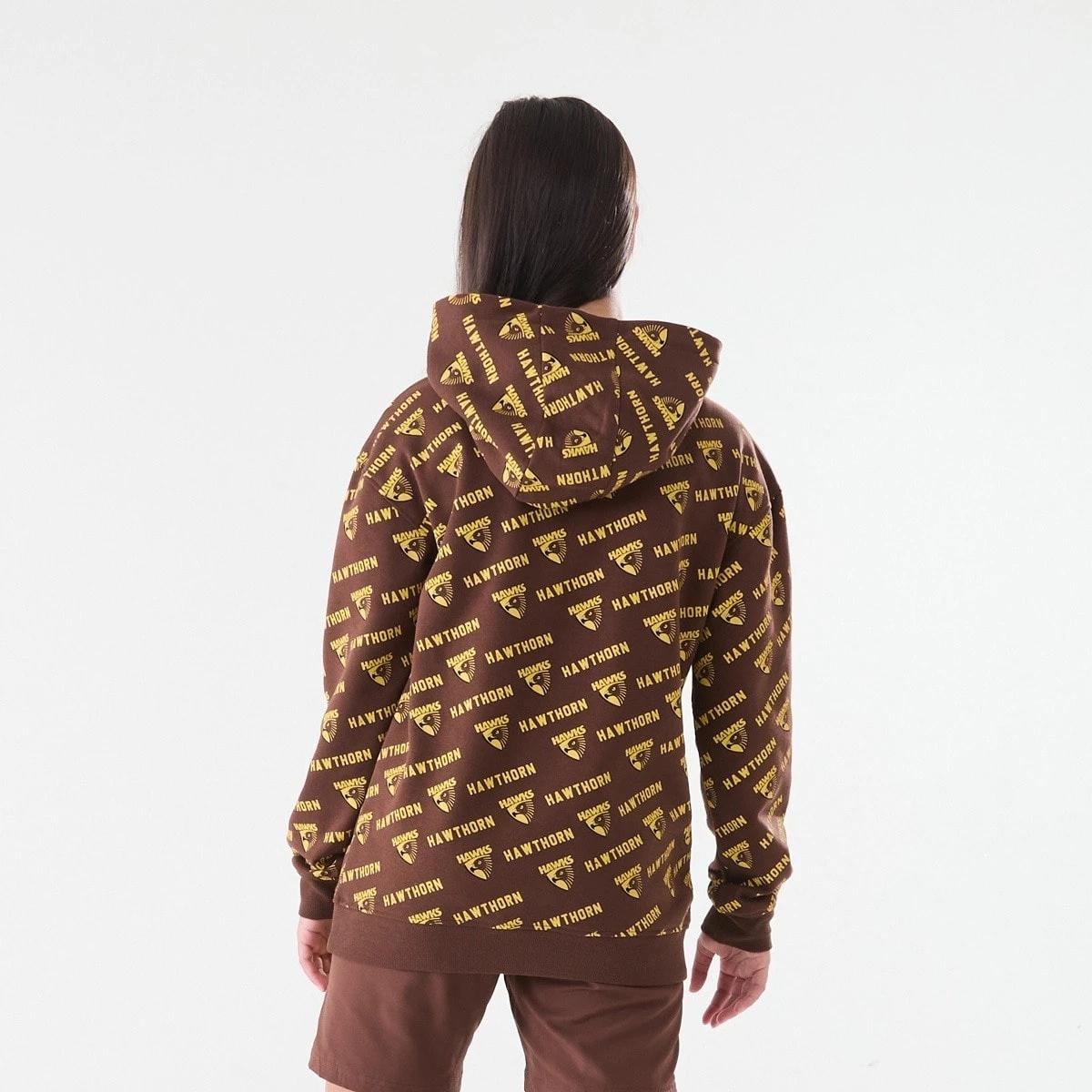 4 Official AFL Kids All Over Print Hoodie Hawthorn, 4 of 9