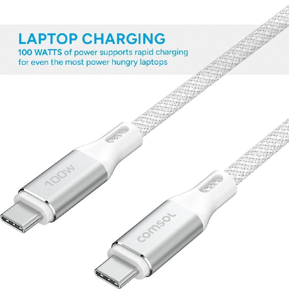 4 Comsol USB-C Cable 100W 1.5m White, 4 of 4