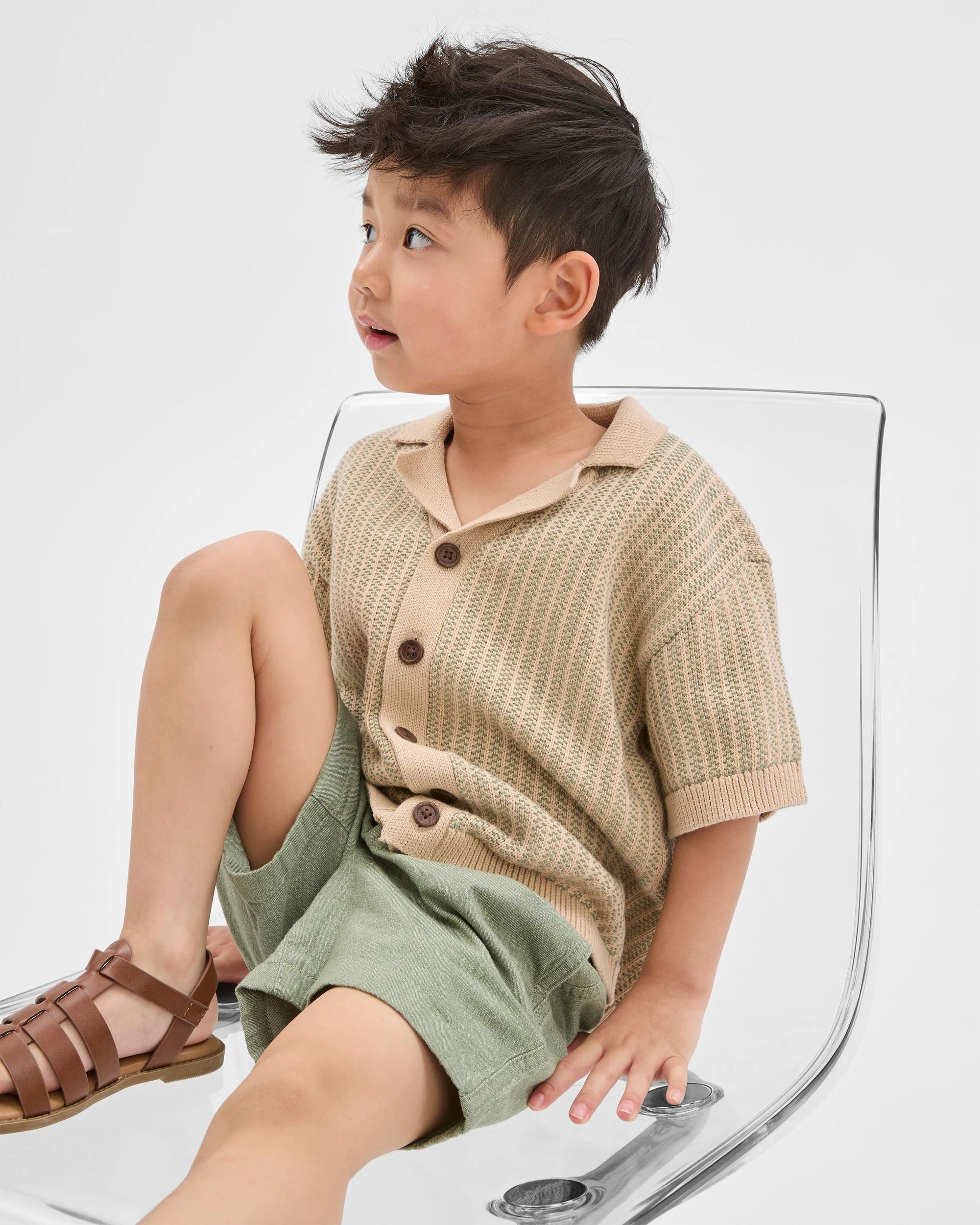 1 Target Kids Shirt & Shorts Knit Set SEA SPRAY, 1 of 7
