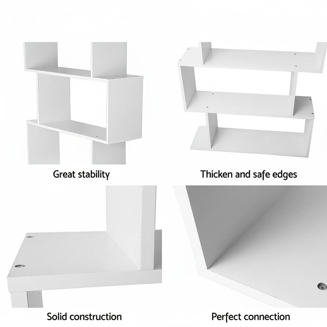 8 Artiss King Single Bed Frame and Bookshelf - White, 8 of 8