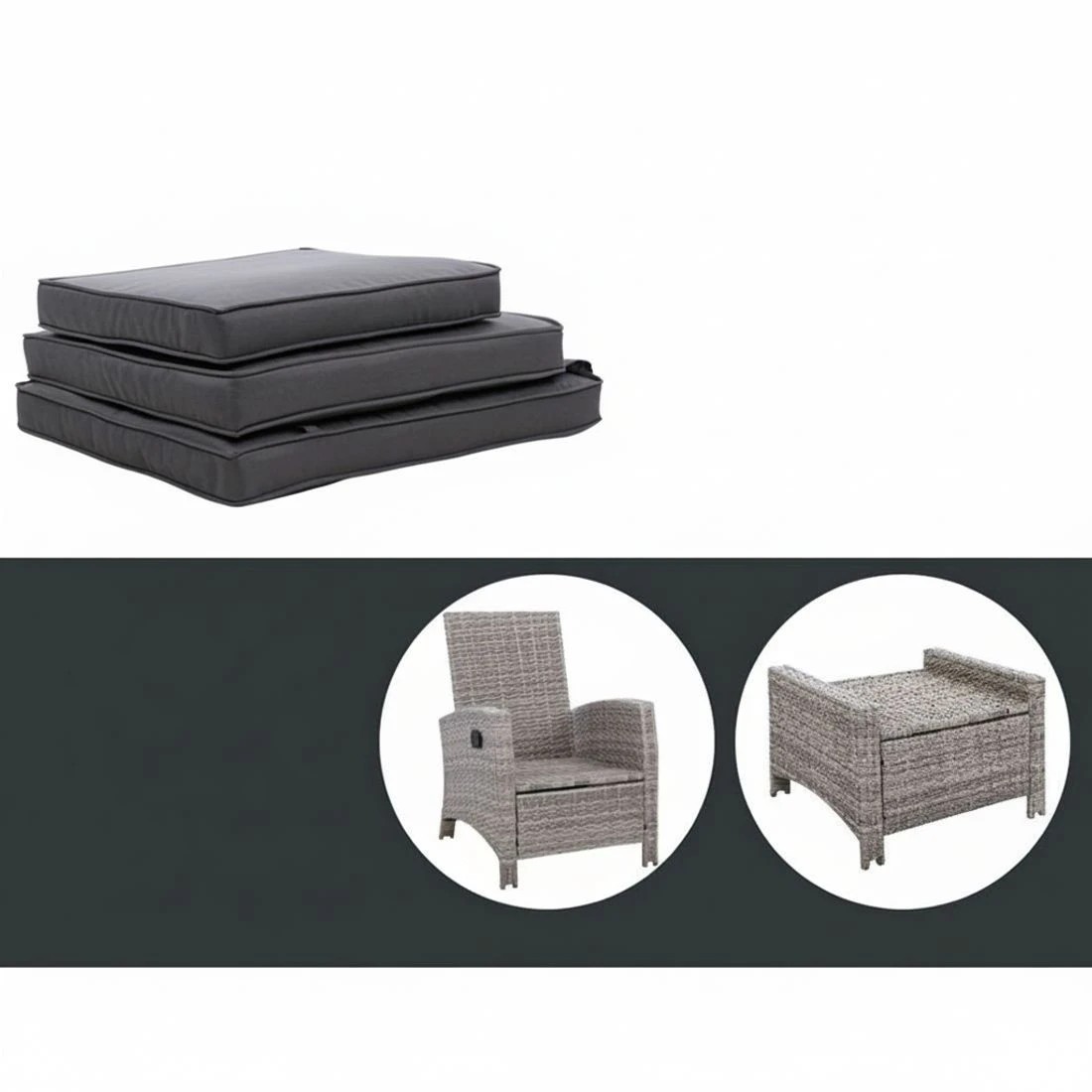 6 Gardeon 2PC Recliner Chairs - Grey, 6 of 6