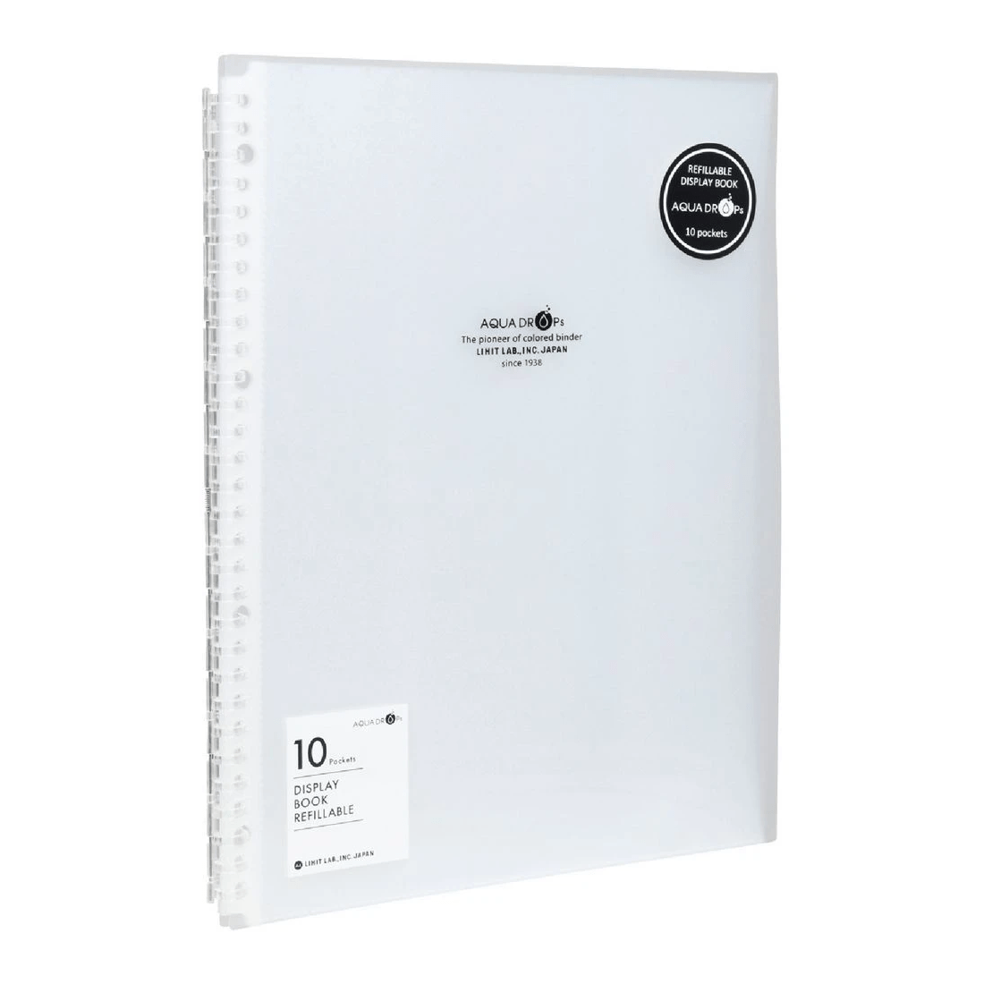 1 Aqua Drops Refillable Display Book A4 10 Pocket Clear, 1 of 5