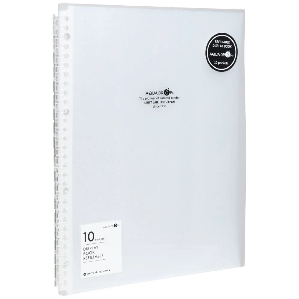1 Aqua Drops Refillable Display Book A4 10 Pocket Clear, 1 of 5