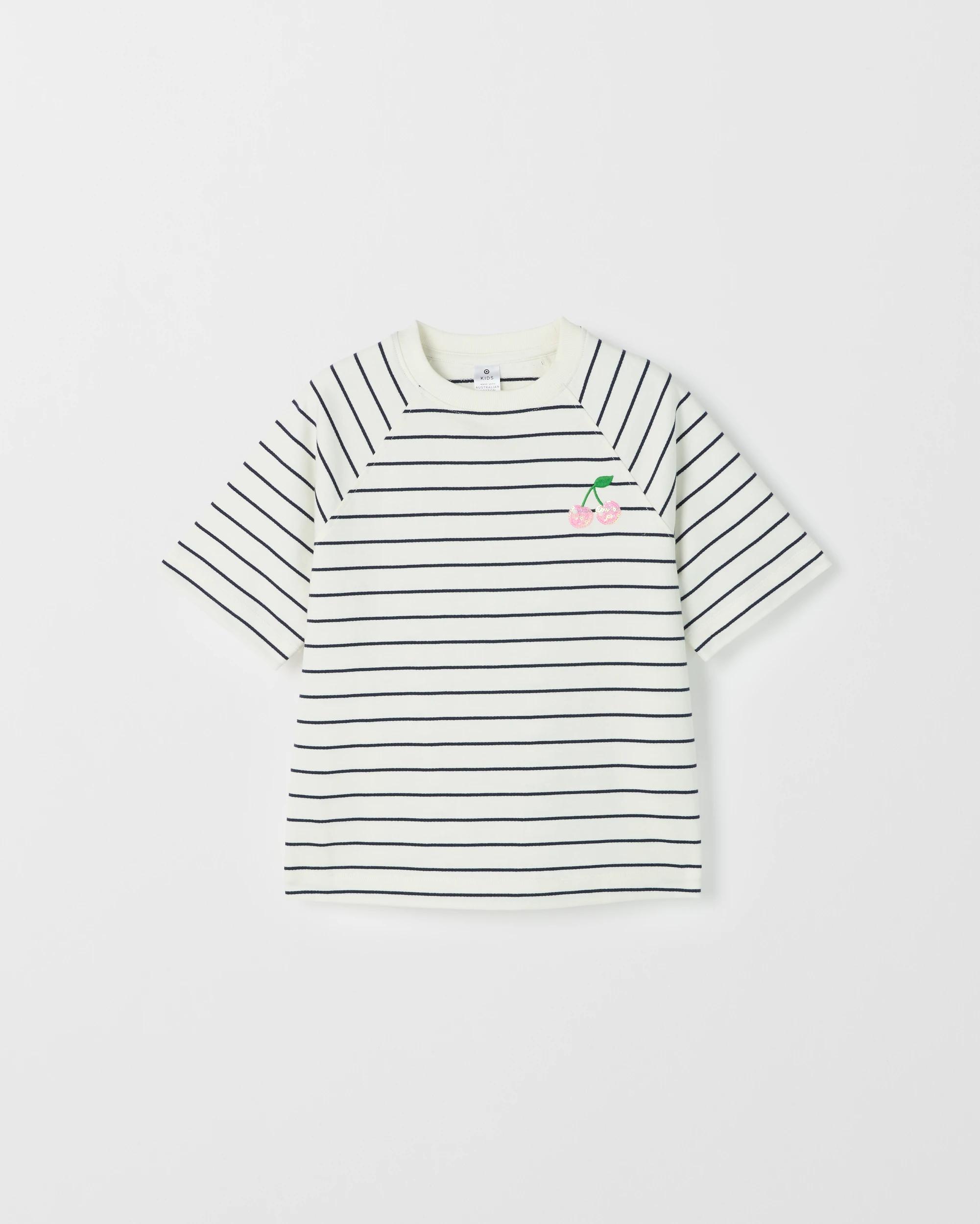 5 Target Kids Australian Cotton French Terry T-Shirt STRIPE CREAM, 5 of 6