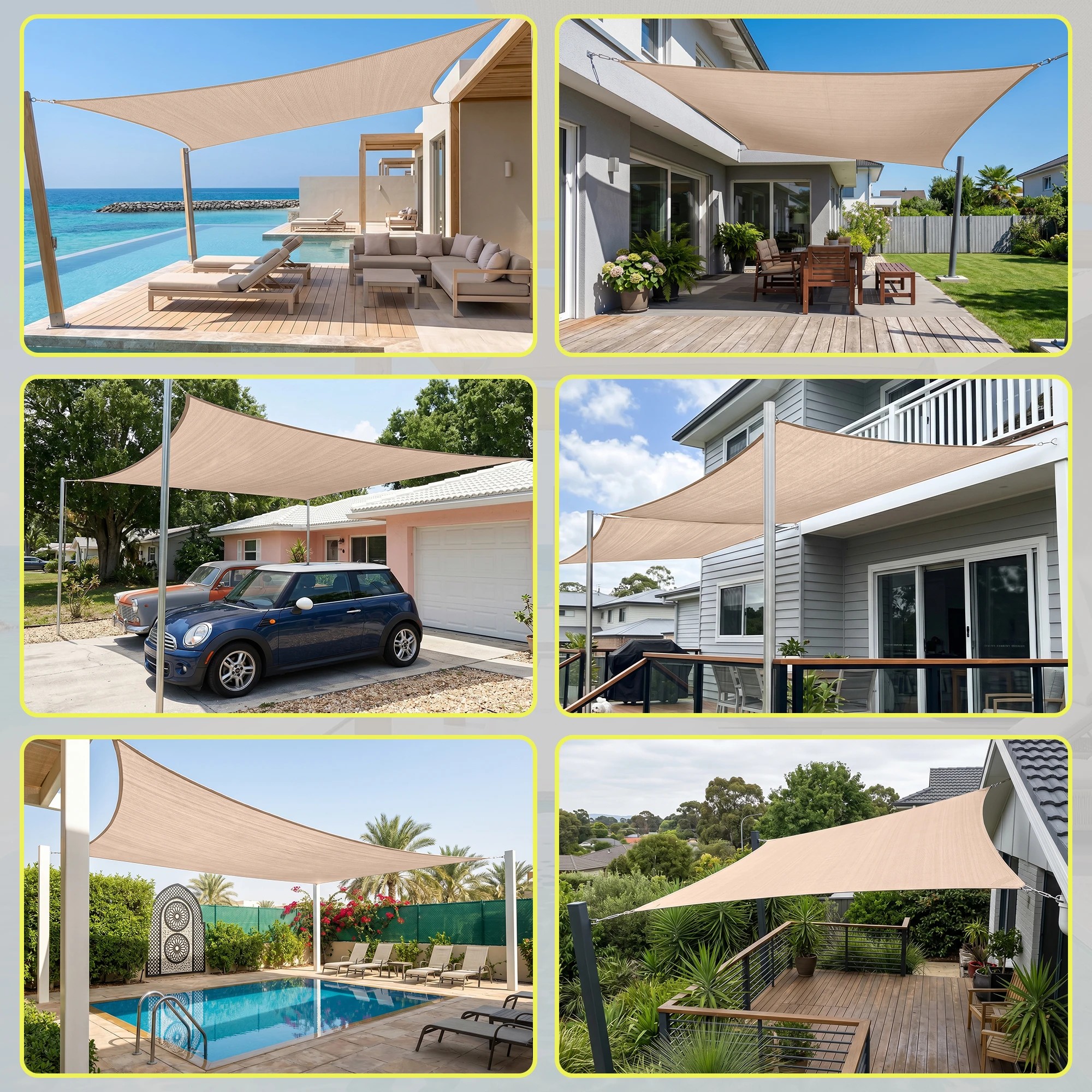 8 Instahut Sun Shade Sail Cloth 98% UV Block Outdoor Canopy Rectangle 5X9M - Blue, 8 of 9