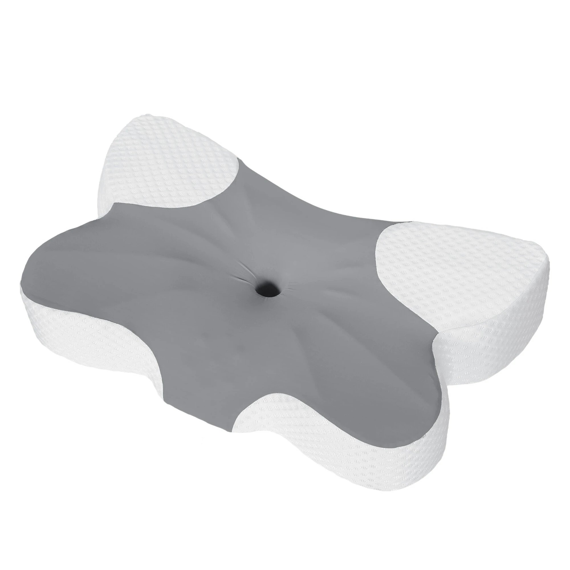 1 DreamZ Memory Foam Pillow Butterfly Contour Neck Support Side Sleepers Grey, 1 of 8