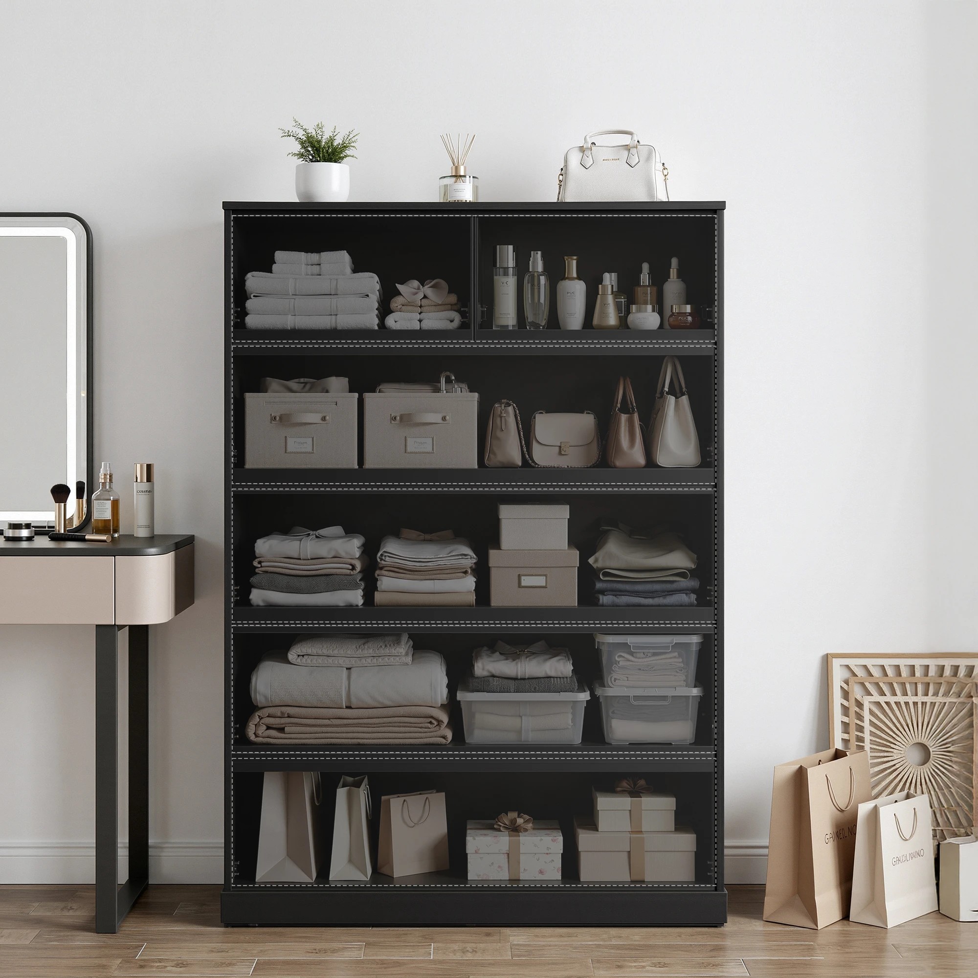 4 Artiss 6 Chest of Drawers Tallboy PEPE - Black, 4 of 10