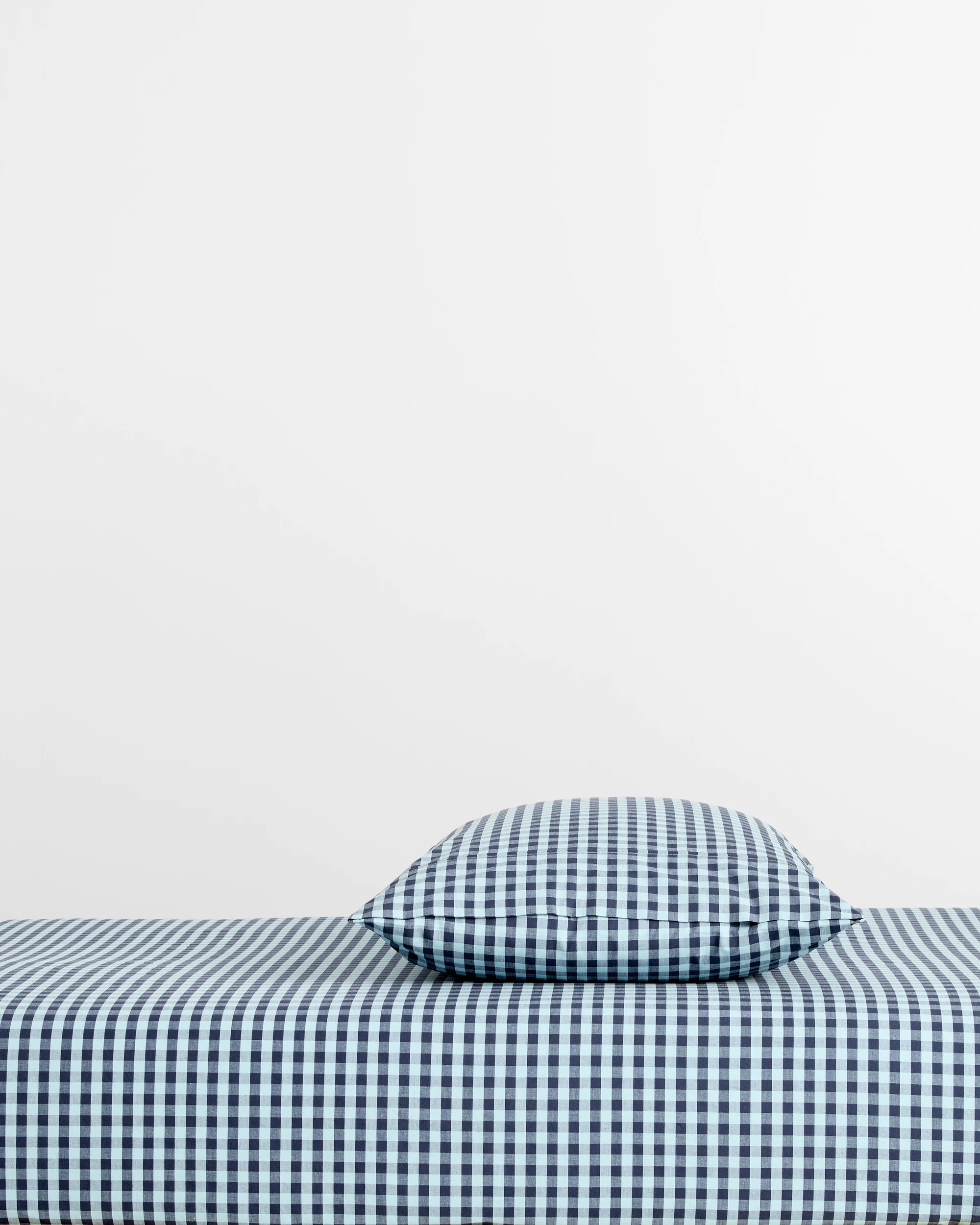 1 Target Grayson Gingham Australian Cotton Fitted Sheet Set - Double Bed - Blue, 1 of 5