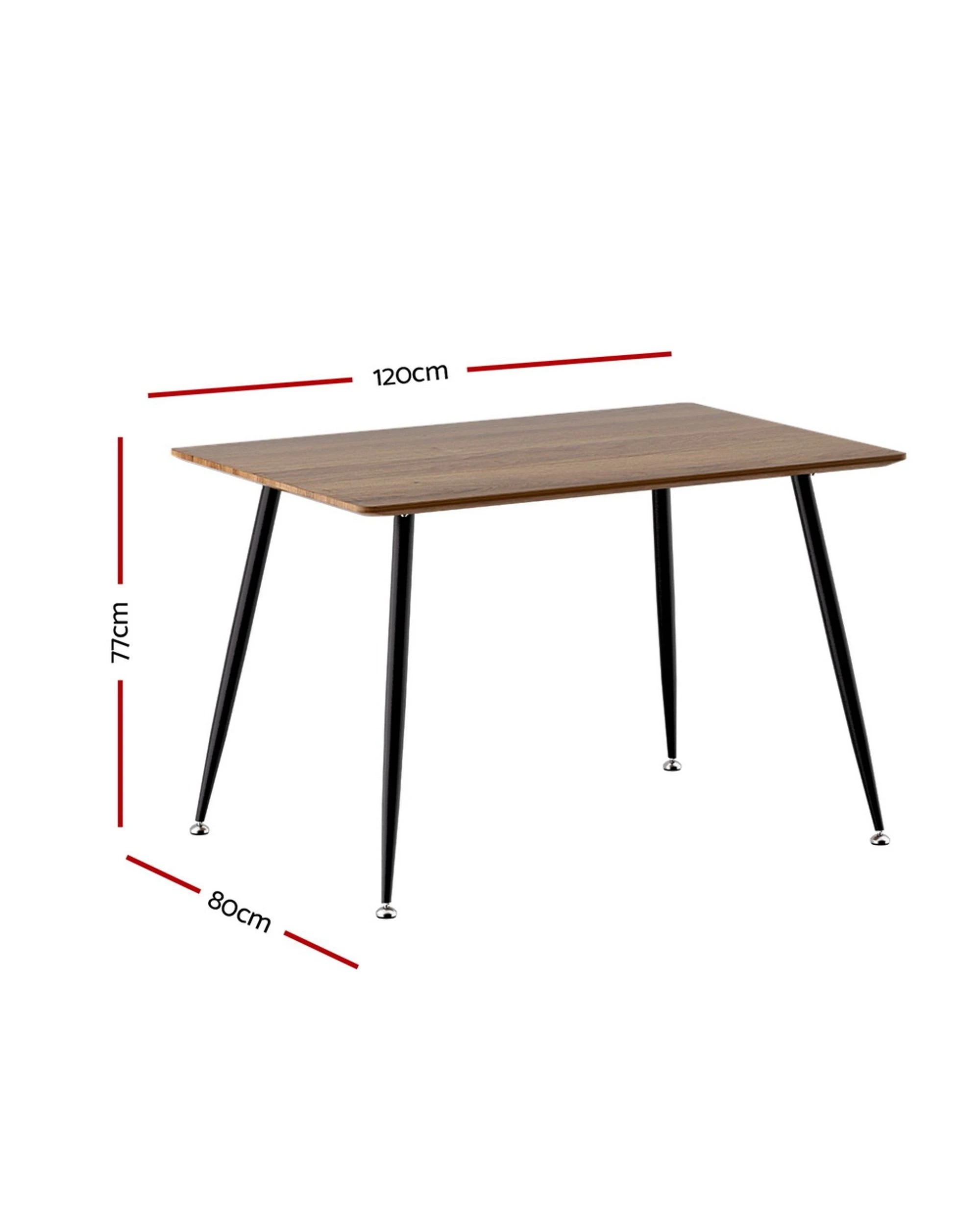 2 Artiss Dining Table 4 Seater Wooden Table Rectangular 120CM - Natural, 2 of 7