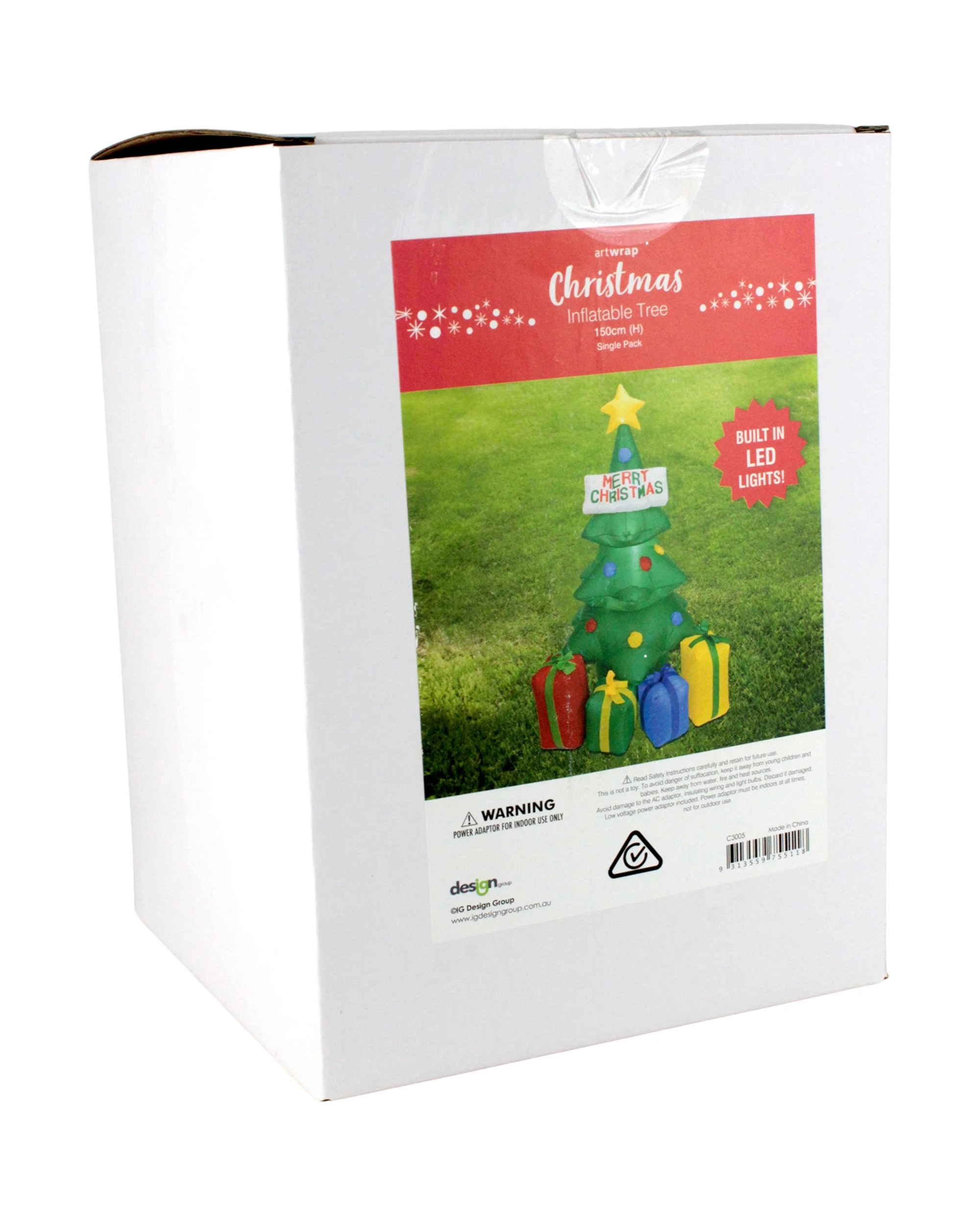 3 Artwrap Christmas Inflatable Tree With LED Lights 150cm, 3 of 3