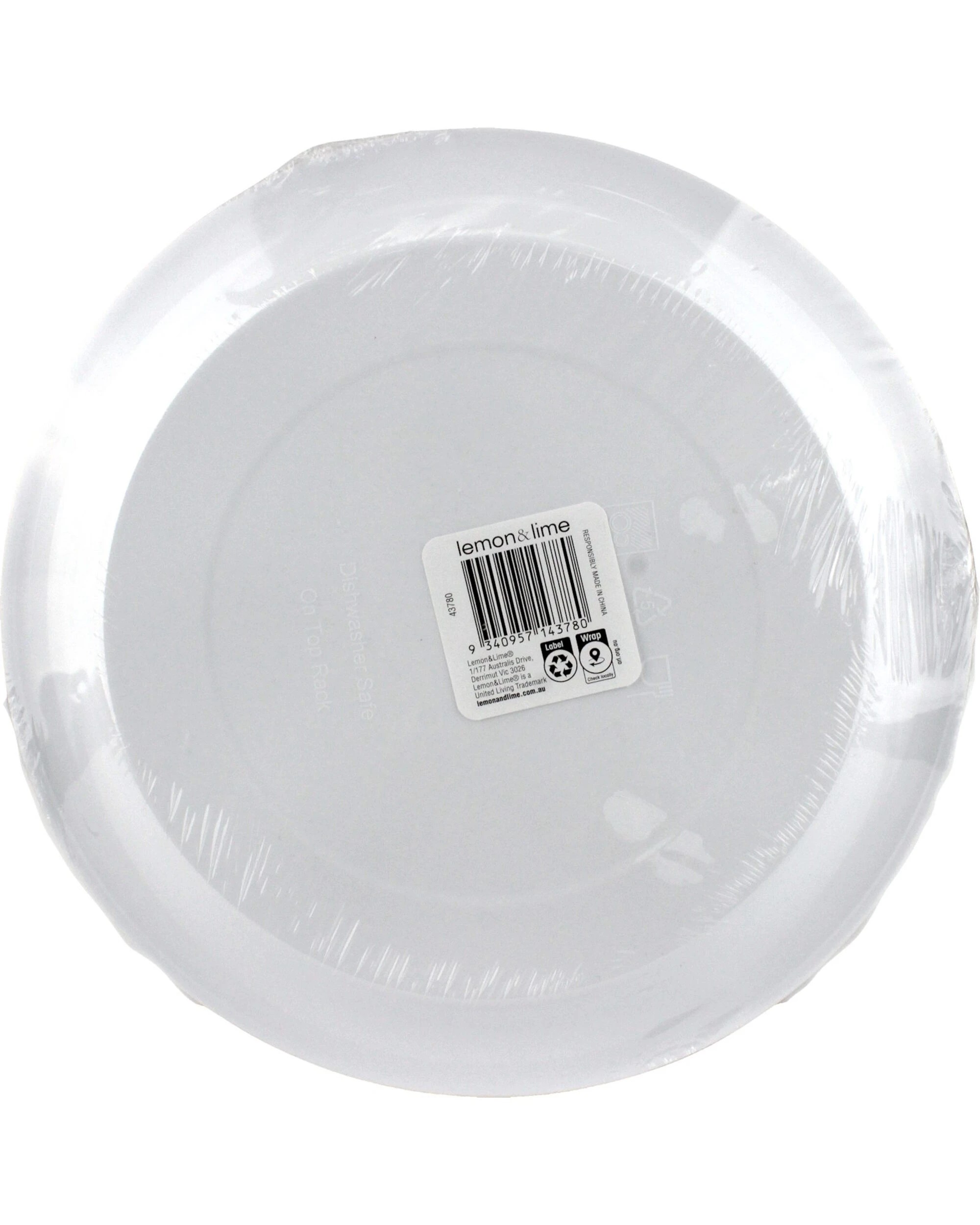3 Lemon & Lime Lemon & Lime White Plastic Reusable Plates 25.5cm Pack of 20 - White, 3 of 3