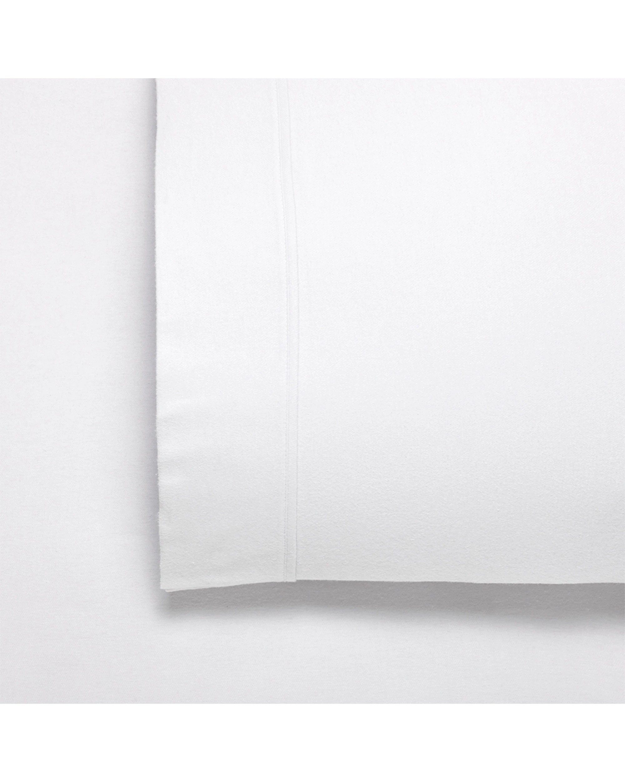 1 Bianca Fletcher 170gsm Cotton Twill Flannelette Sheet Set Home Bedding - King Bed - White, 1 of 1