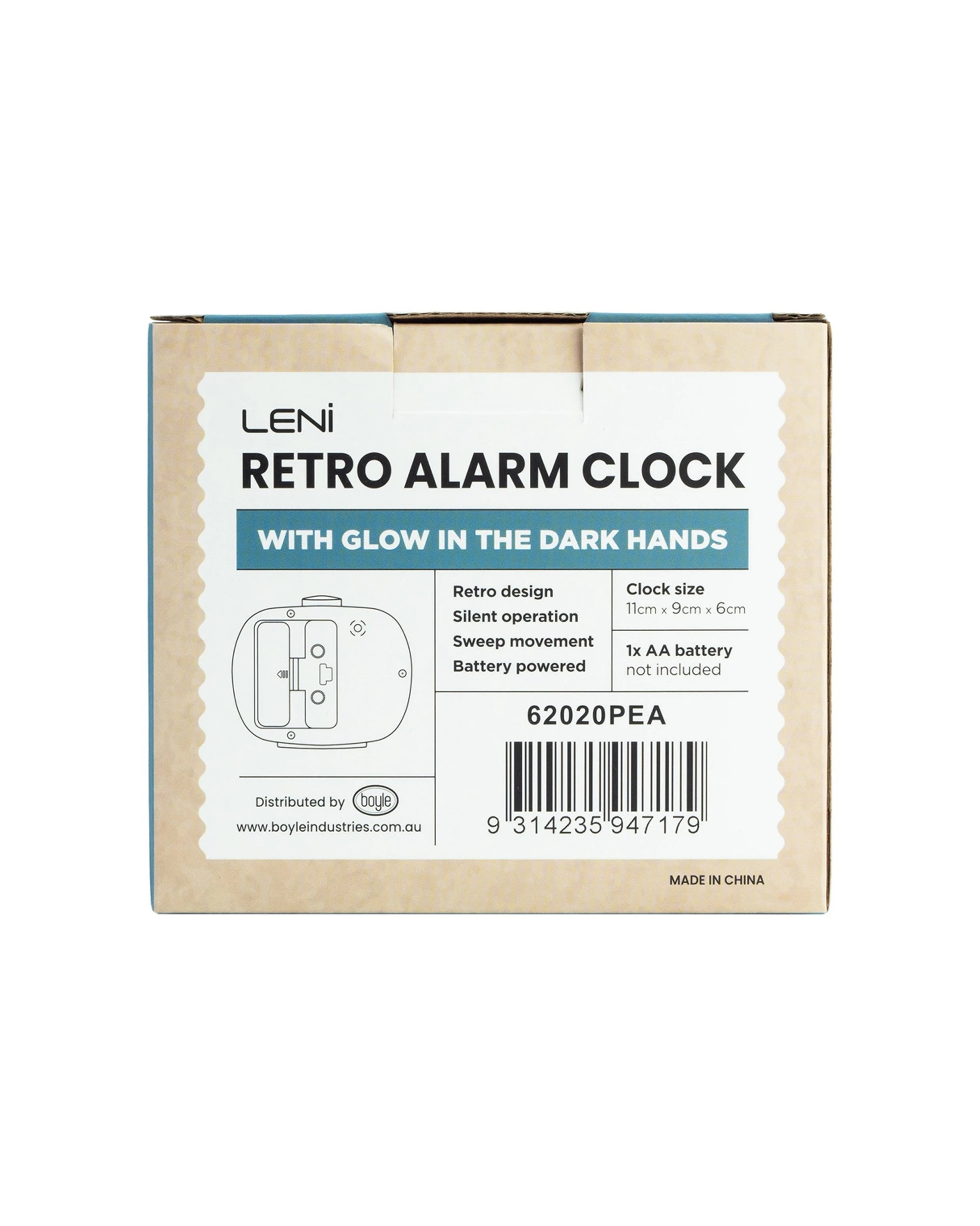 7 Leni Retro 9cm Alarm Clock Luminescent Hands Audible Beep-Beep Alarm - Blue, 7 of 7