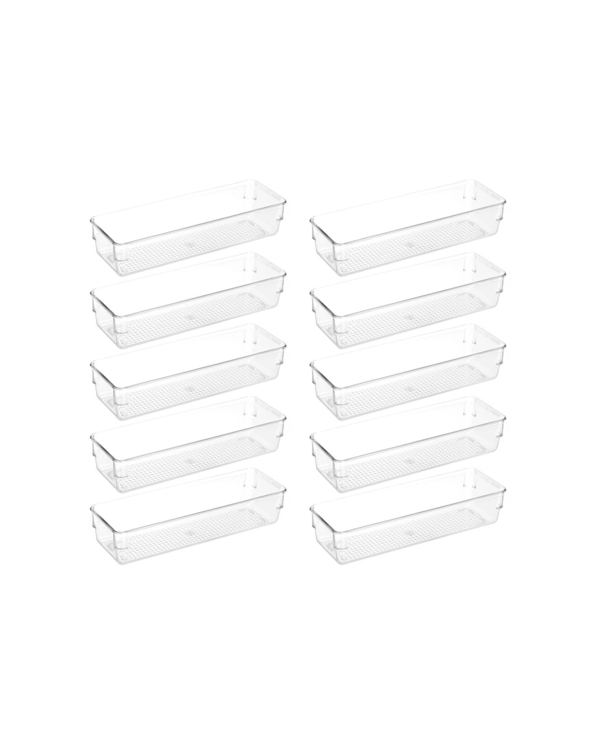 1 Boxsweden 10x Crystal Storage Tray Durable Organisers 24x8cm - Clear, 1 of 4