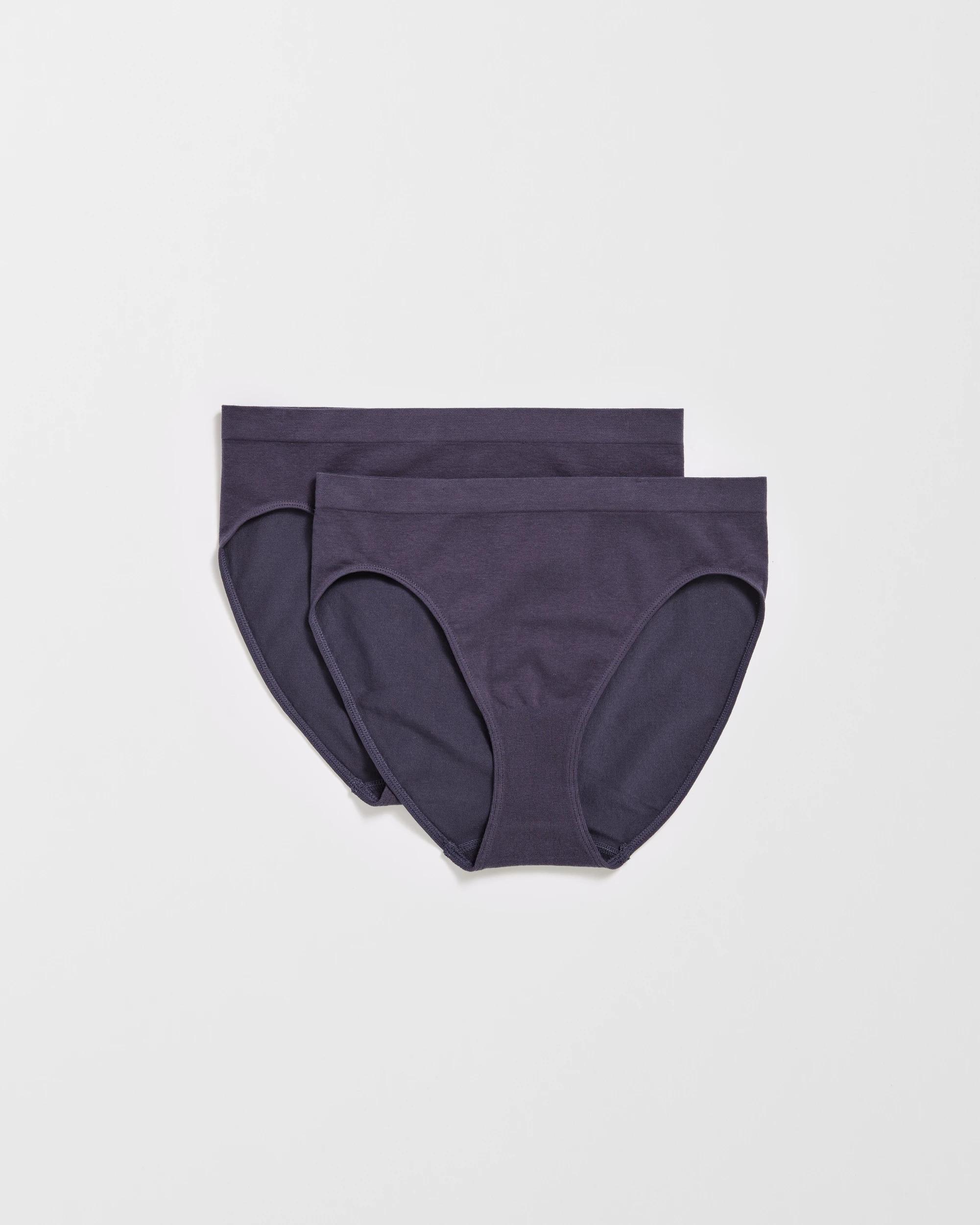 1 Target Australian Cotton Blend 2 Pack Seamfree High Cut Briefs PURPLE, 1 of 4