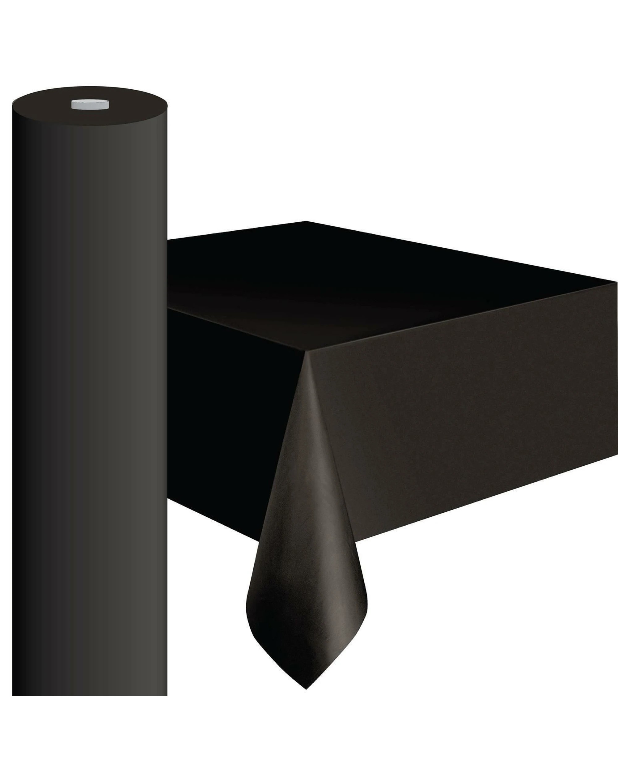 1 Party Maker Cut-To-Size Plastic Banquet Tablecloth Table Roll 1.37m x 30m - Black, 1 of 3