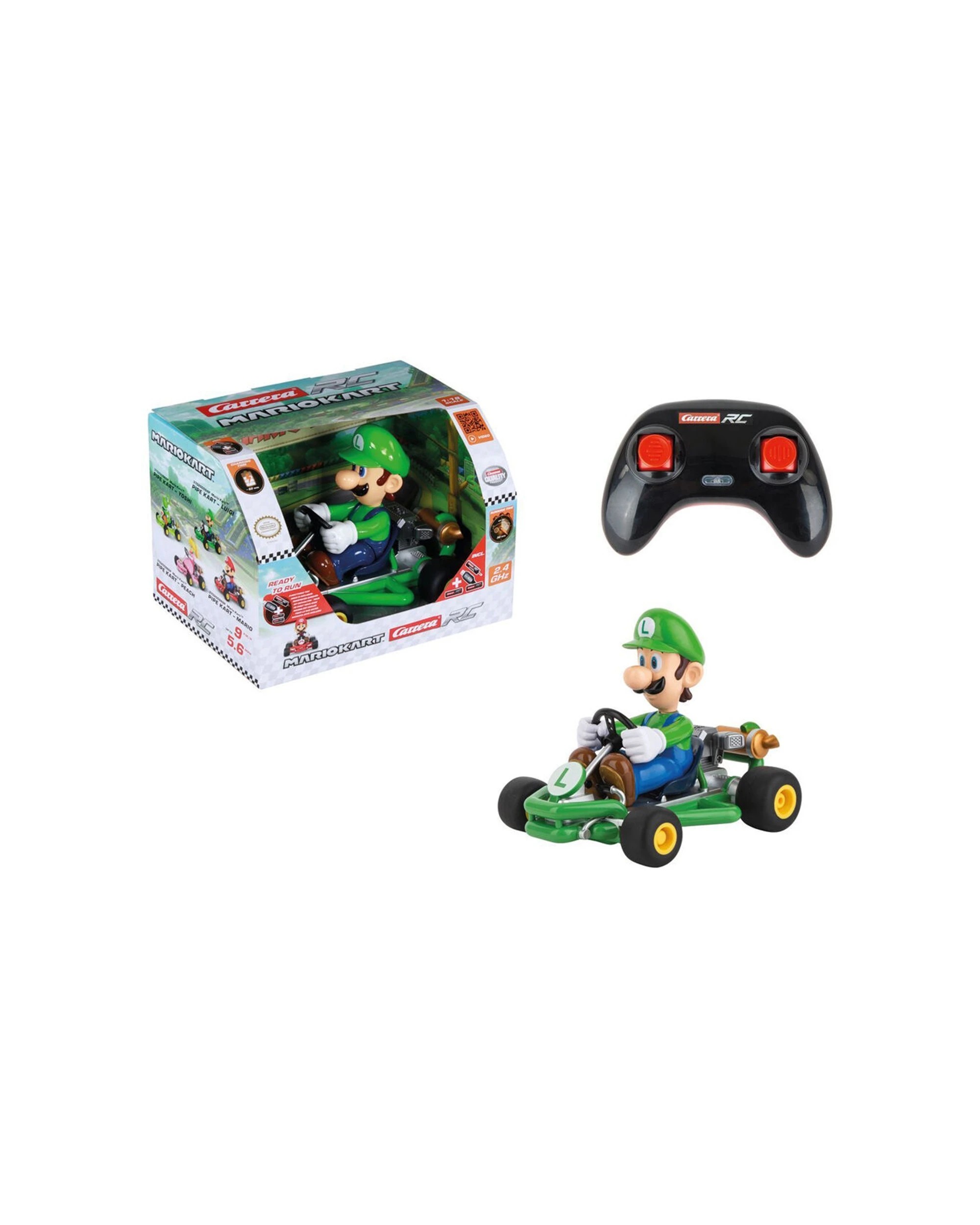1 Carrera Mario-Kart Pipe Kart Remote Control Car Luigi 2.4GHz 6y Plus 30min Play - Green, 1 of 4