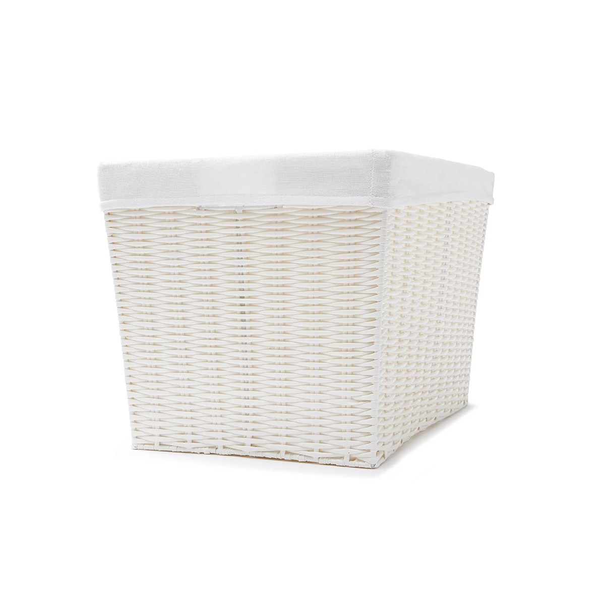 6 Rattan Look Basket with Liner - Large, White, 6 of 8