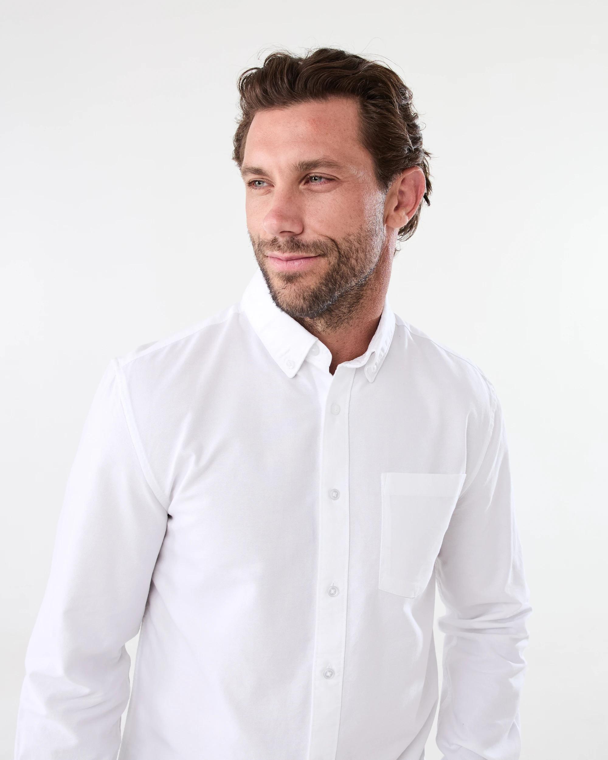 4 Long Sleeve Oxford Shirt White, 4 of 8
