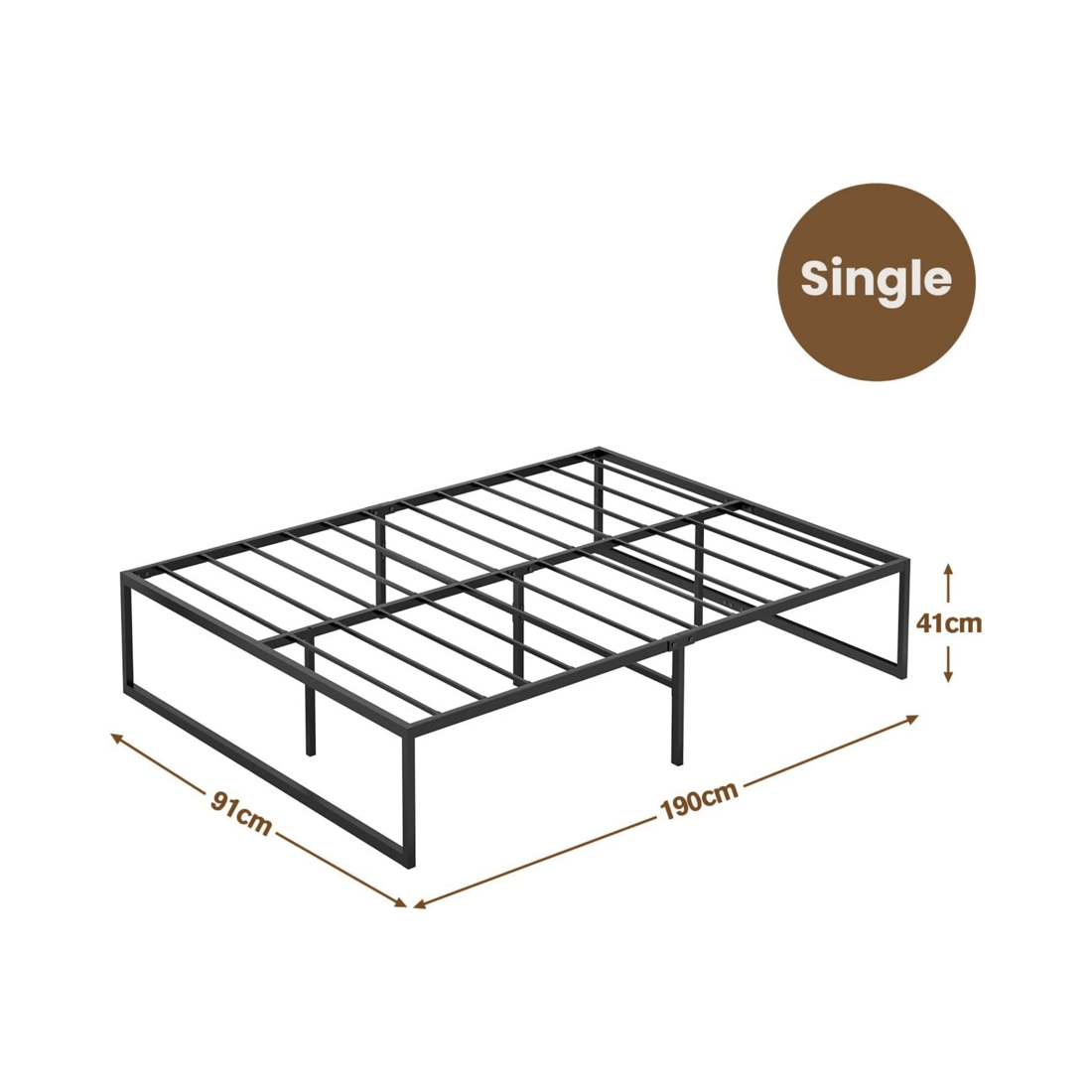 3 Advwin Single Metal Bed Frame Black, 3 of 8