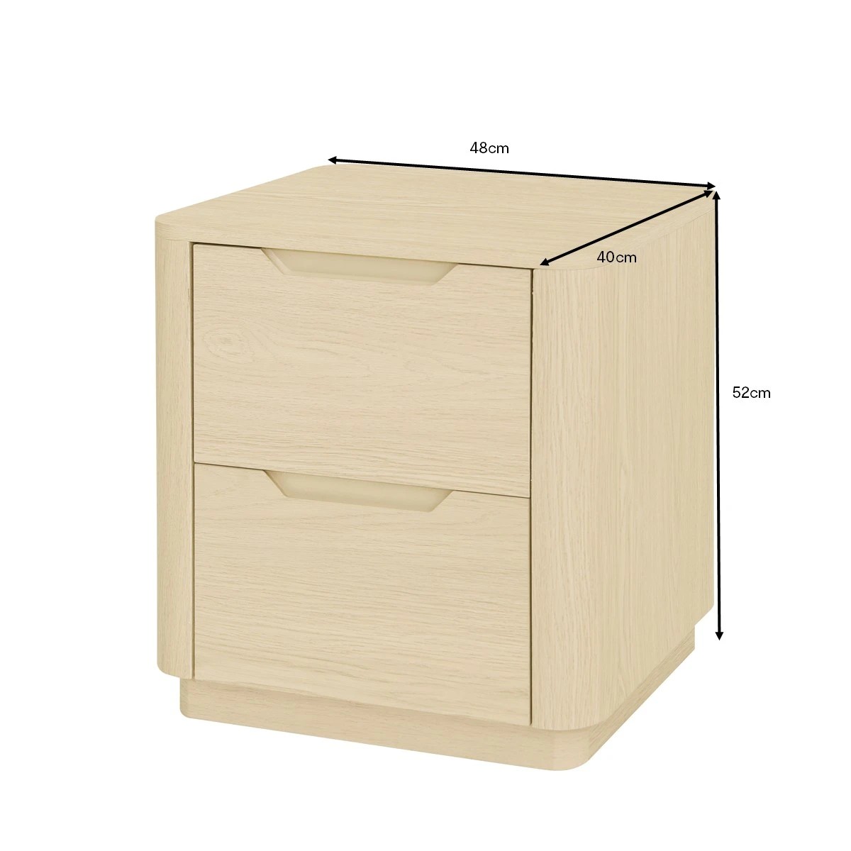 9 Miles 2 Drawer Bedside Table - Light Oak, 9 of 9