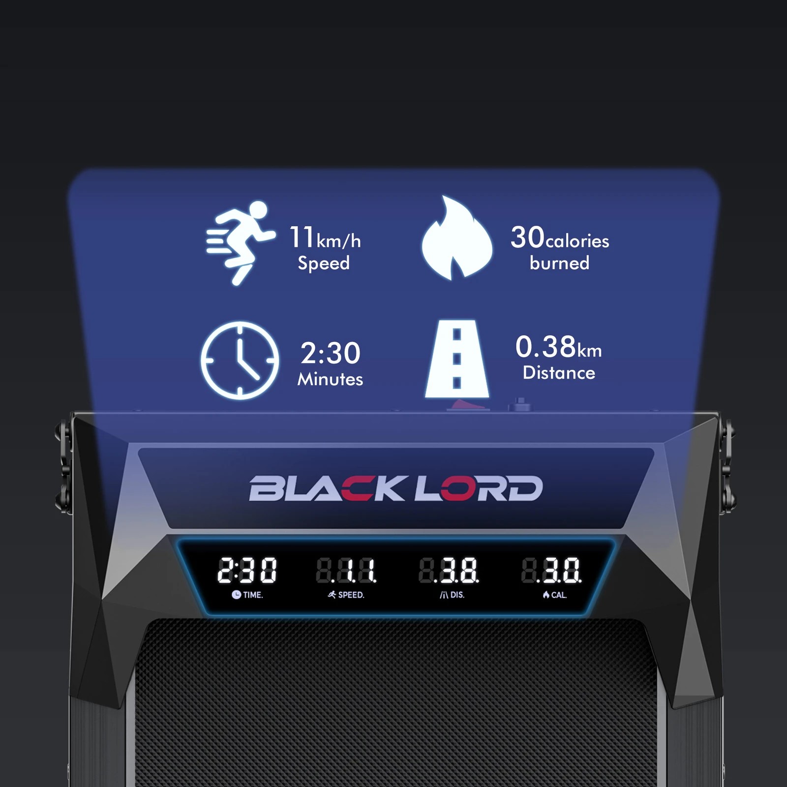 8 Black Lord Treadmill Electric Walking Pad Under Desk Home Fitness Incline - Black, 8 of 10