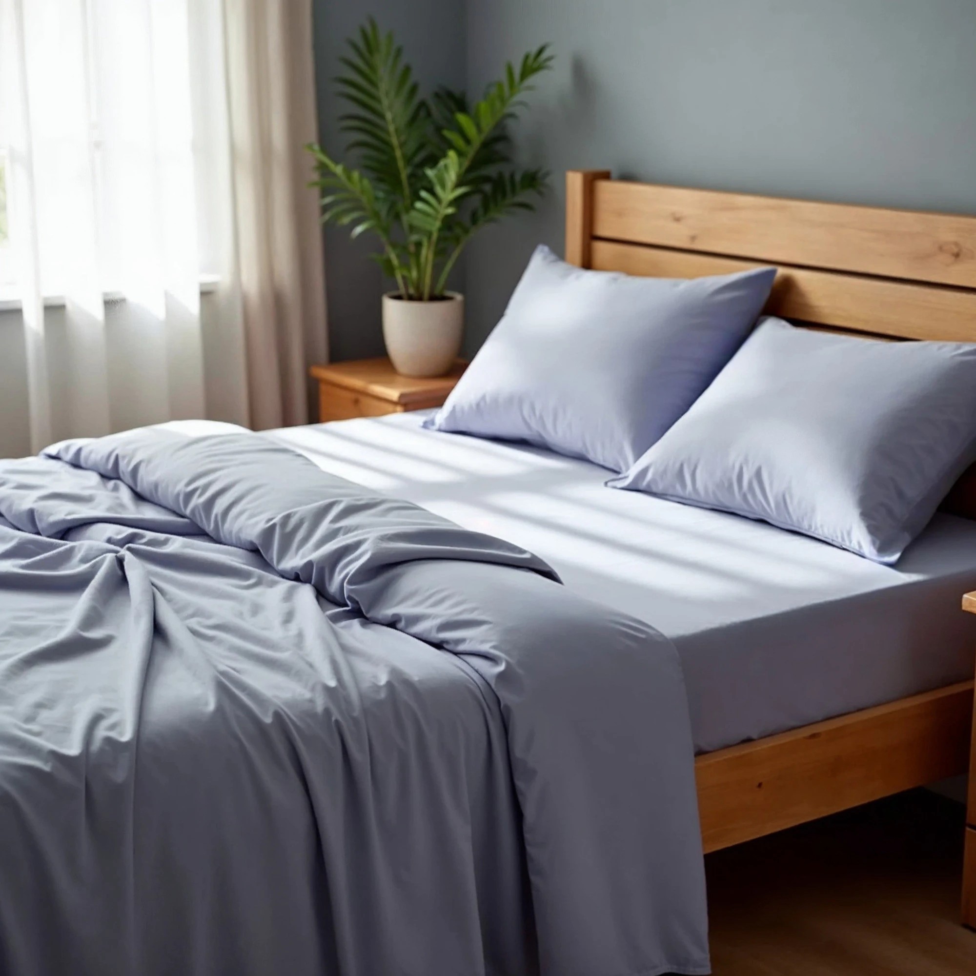 1 Royal Comfort 2000 Thread Count Bamboo Cooling Sheet Set Ultra Soft Bedding - Double Bed - Blue, 1 of 4