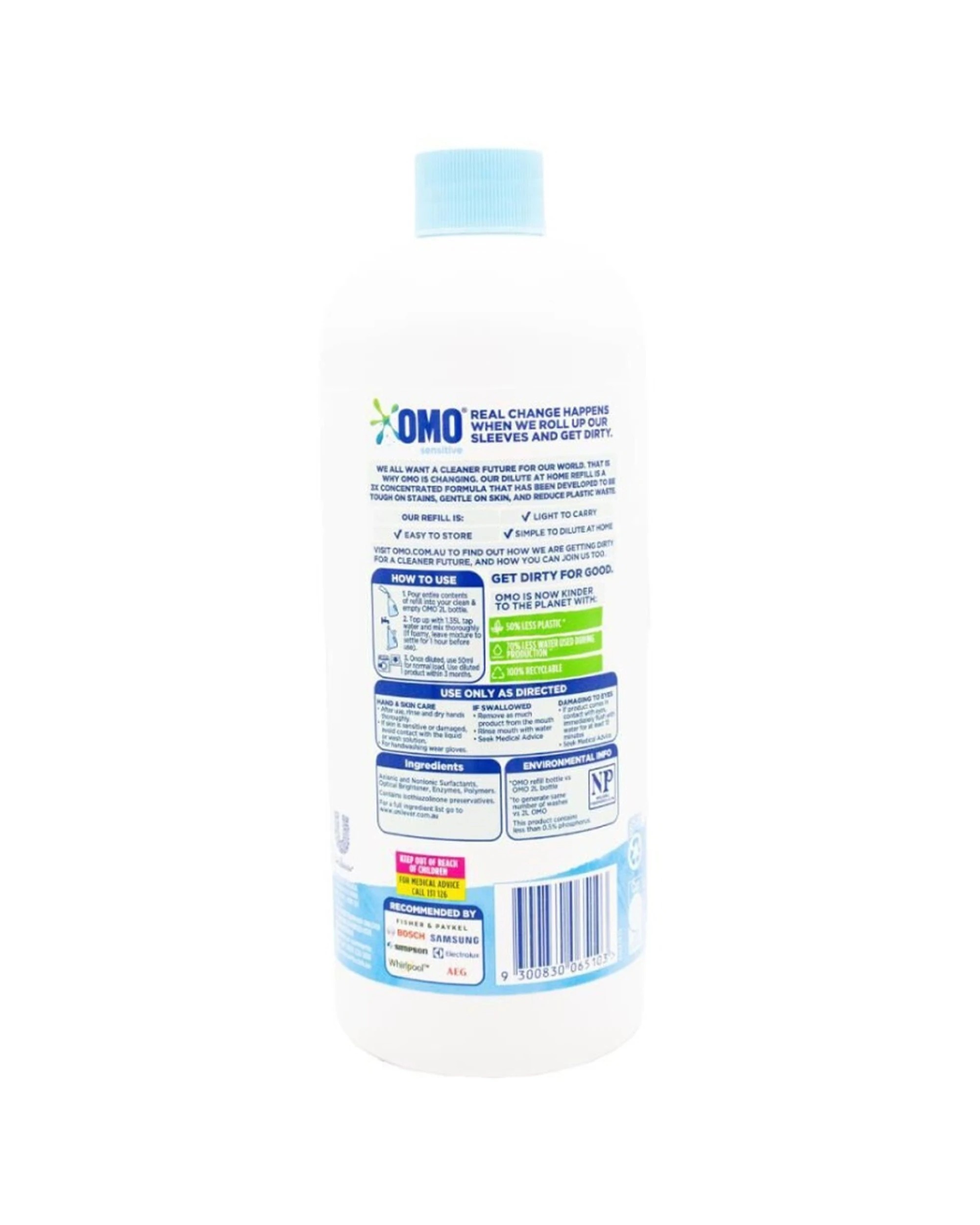3 Omo Sensitive Laundry Refill Liquid Detergent 665ml 4 Pack Concentrated, 3 of 3