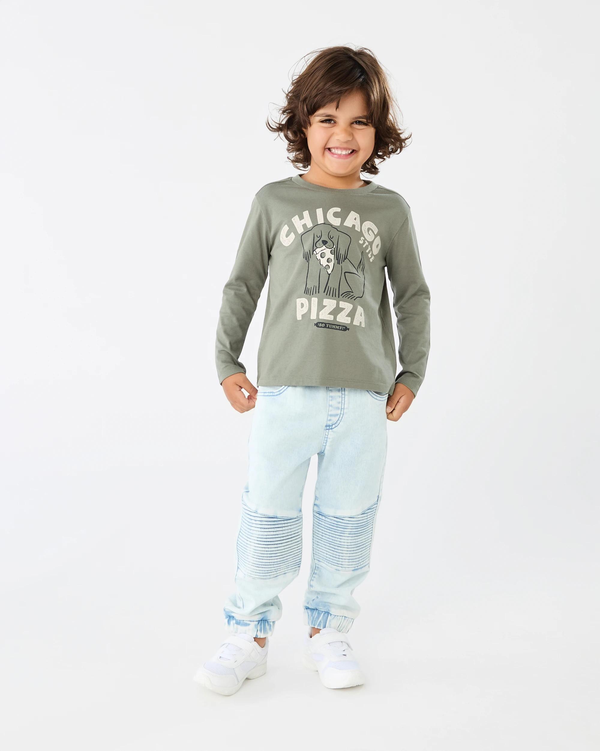 1 Long Sleeve Print T-shirt Grn Dog, 1 of 5