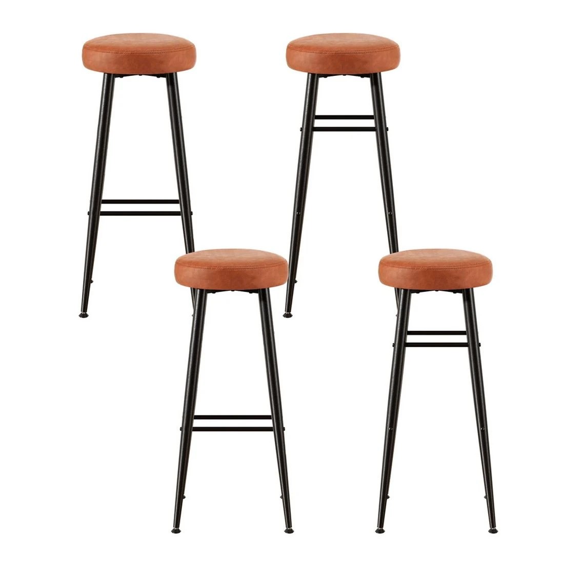 3 Artiss 4x Bar Stools Kitchen Dining Chairs Counter Round PU leather Lane - Multi, 3 of 6