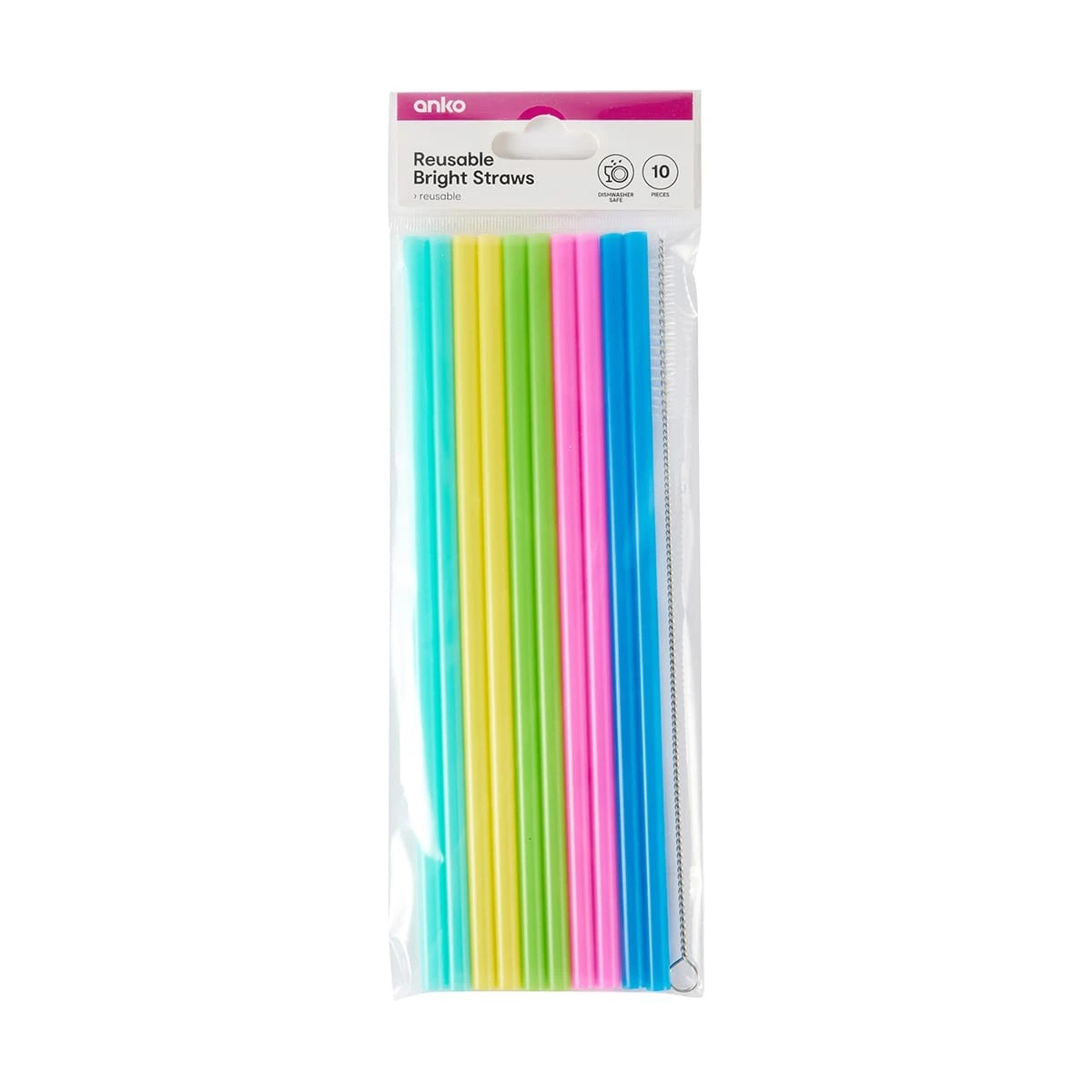 9 10 Piece Reusable Bright Straws, 9 of 9