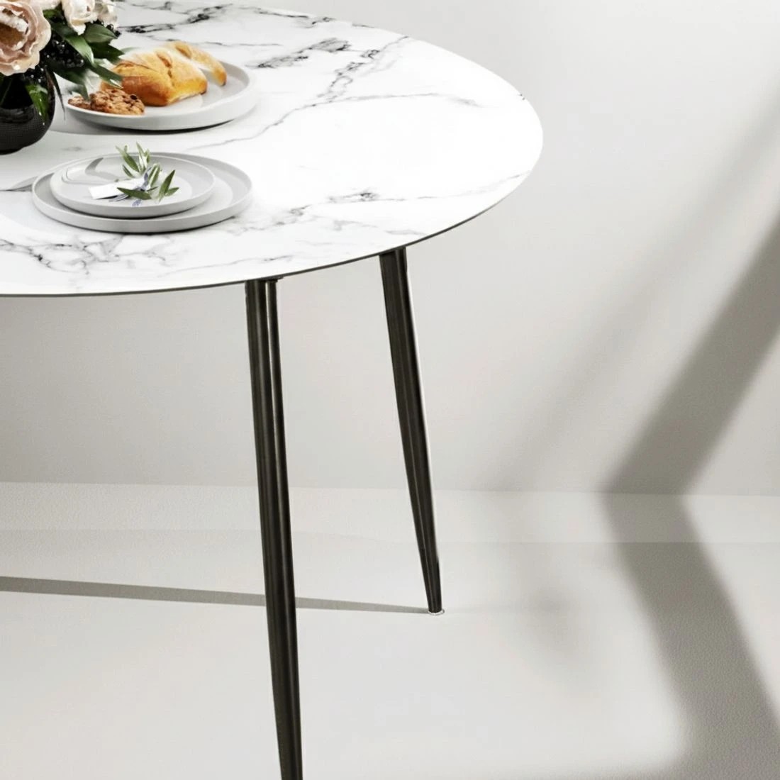 4 1 Artiss Dining Table and 4 Chairs Set Marble - Multi, 4 of 5