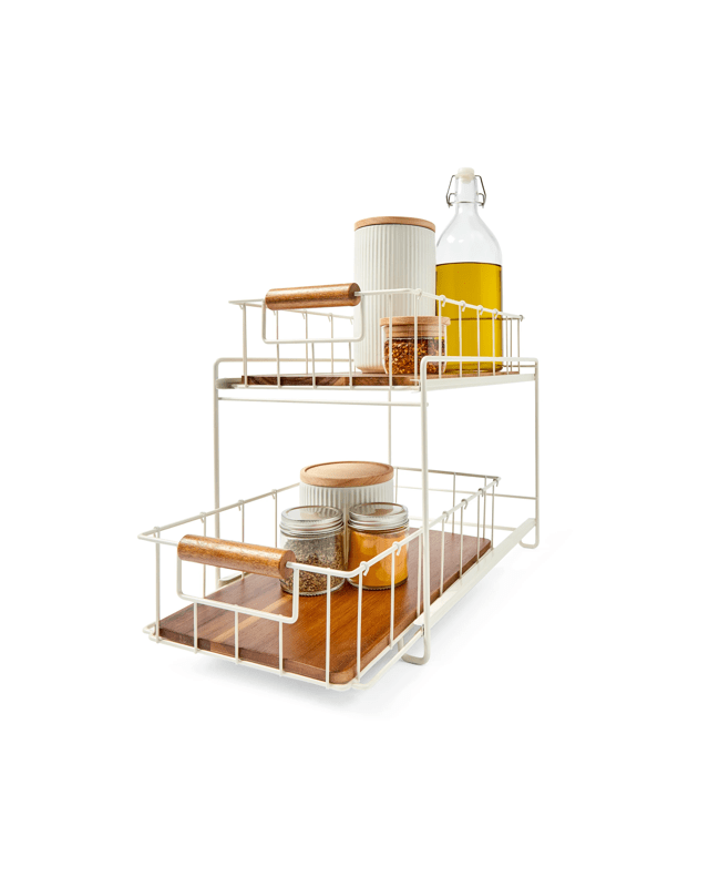 Off White and Acacia 2 Tier Dra