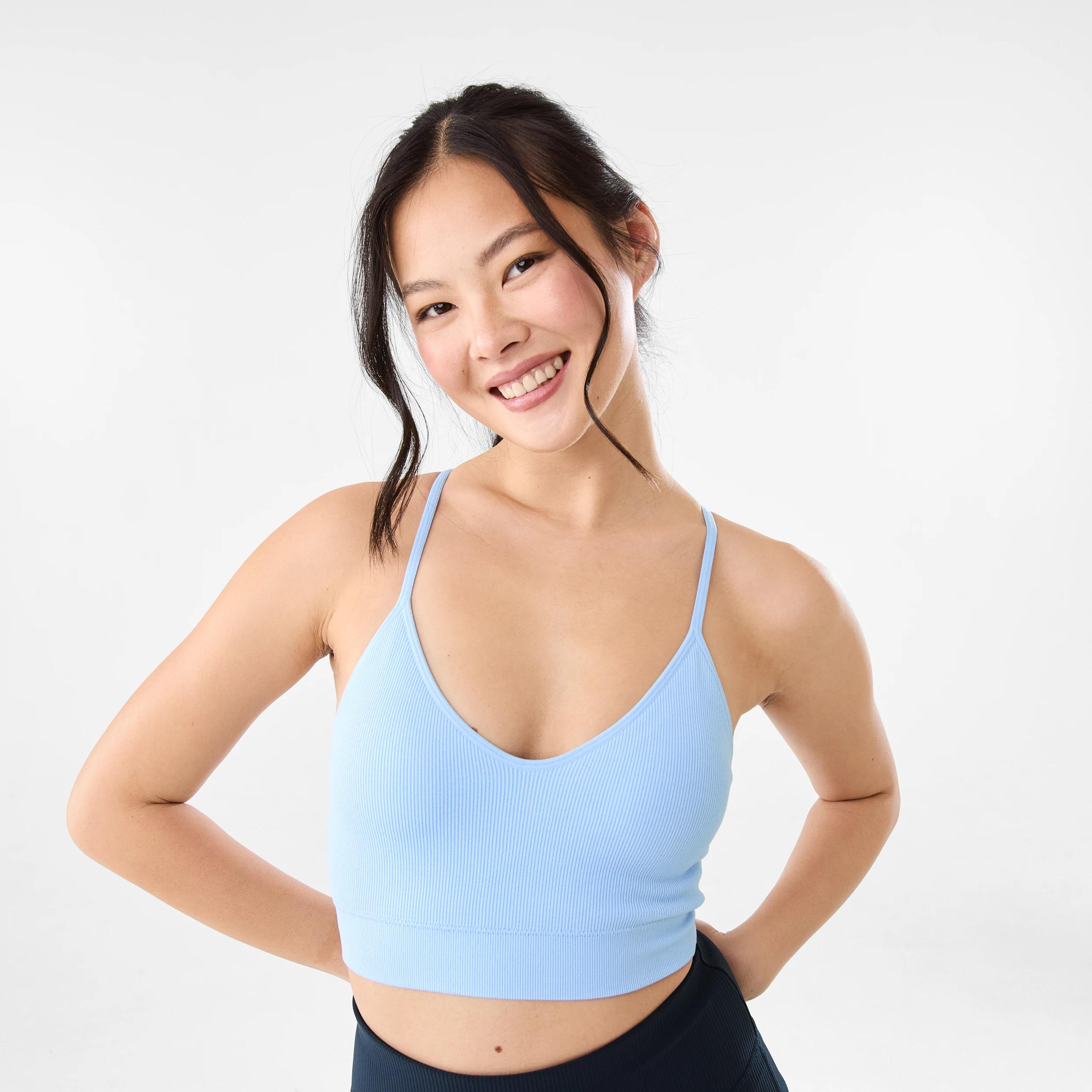 1 Active Womens Seamfree Racerback Crop MELODY BLUE, 1 of 9