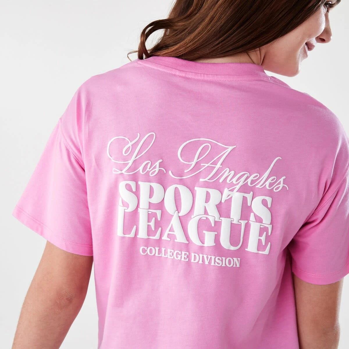 5 Short Sleeve Cropped Print T-shirt LA SPORTS LEAGUE VIOLET PINK, 5 of 8
