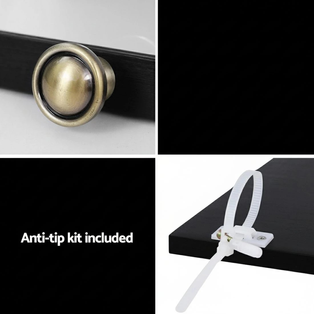 6 Artiss 5-Tier Display Cabinet Storage Bookshelf Clear Shelf - Black, 6 of 7