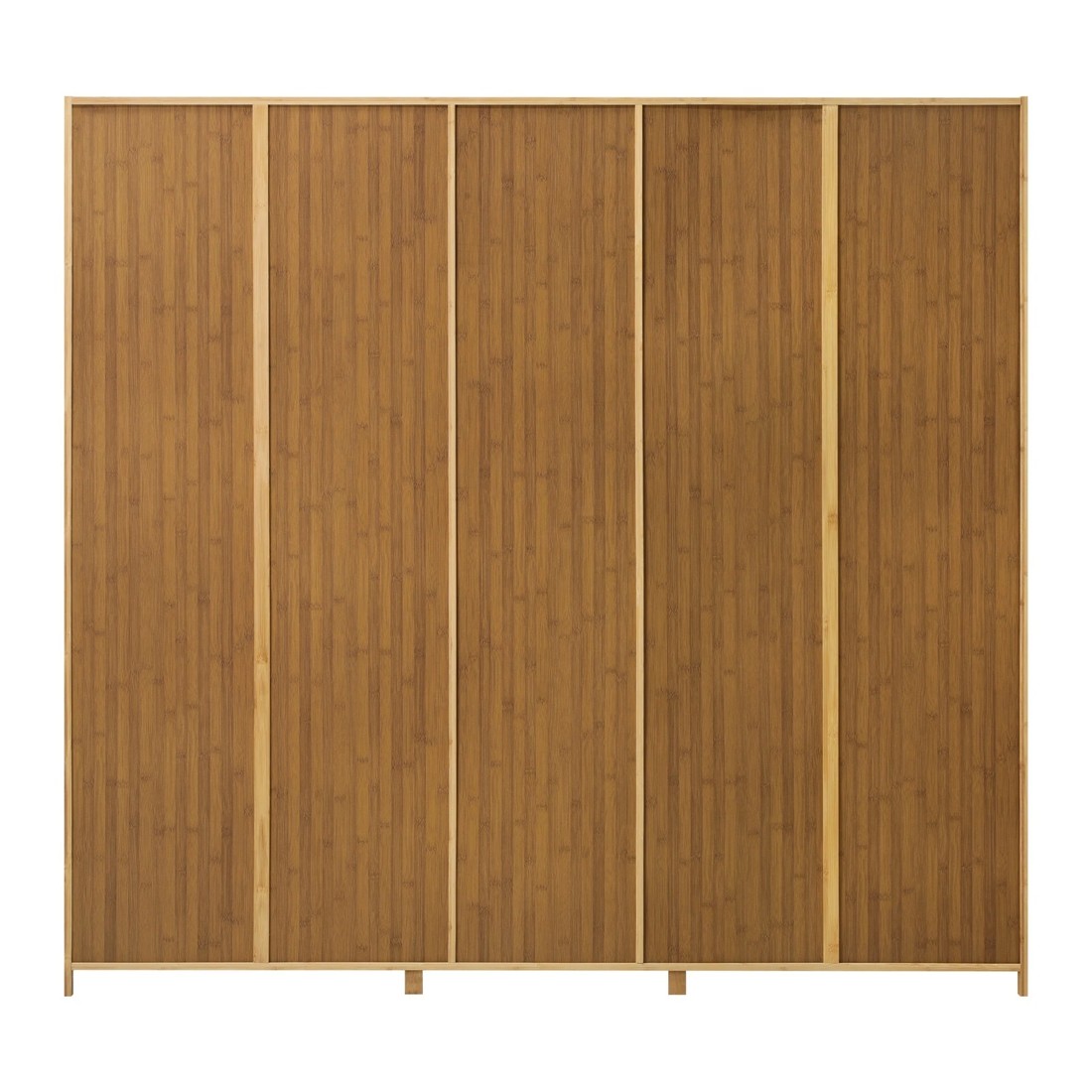 8 Oikiture Open Wardrobe Clothes Storage Stand Hanging Rail Bamboo Cupboard
 - Natural, 8 of 10