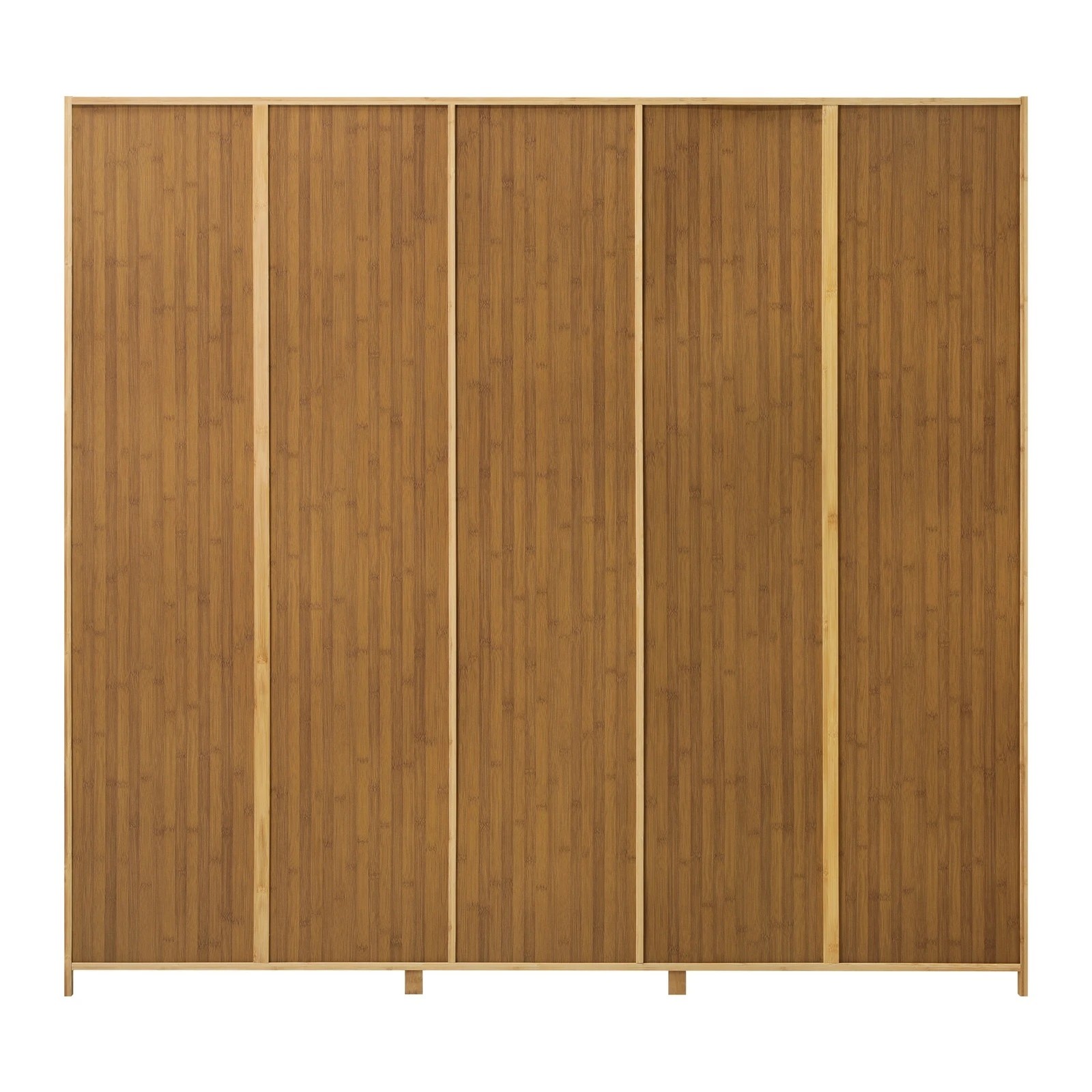 8 Oikiture Open Wardrobe Clothes Storage Stand Hanging Rail Bamboo Cupboard
 - Natural, 8 of 10