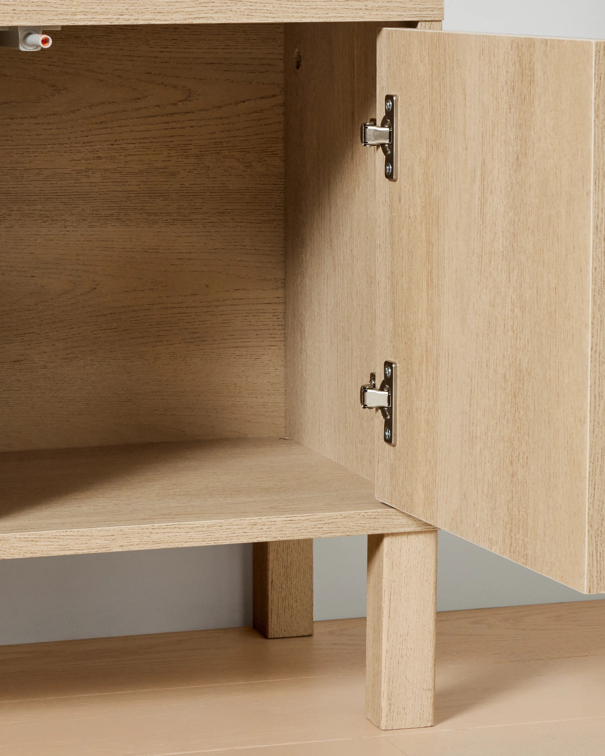 7 Sadie Wide Bookshelf with Doors - Light Oak, 7 of 7