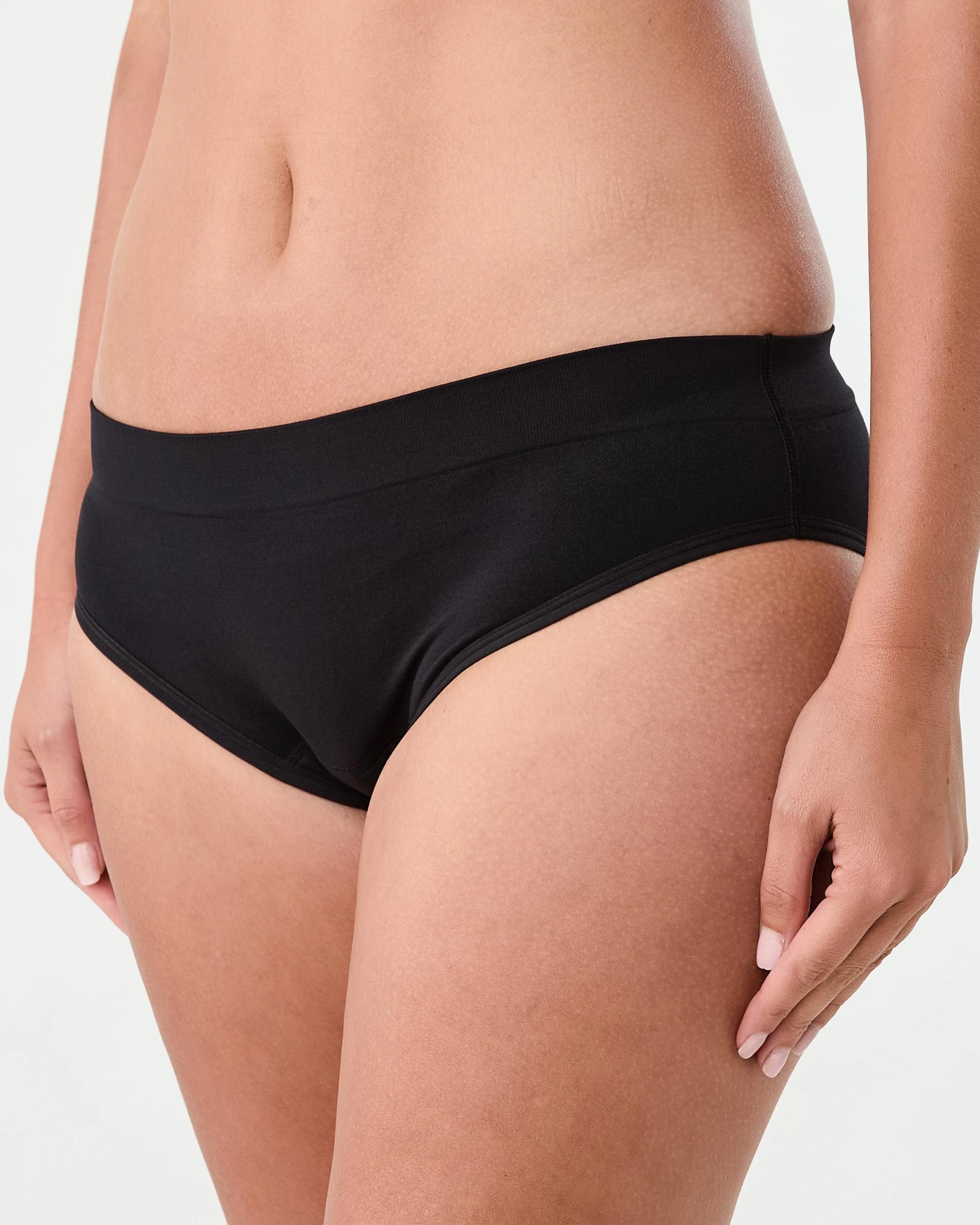 2 2 Pack Smoothing Bikini Period Briefs - Moderate and Heavy Flow Black, 2 of 6