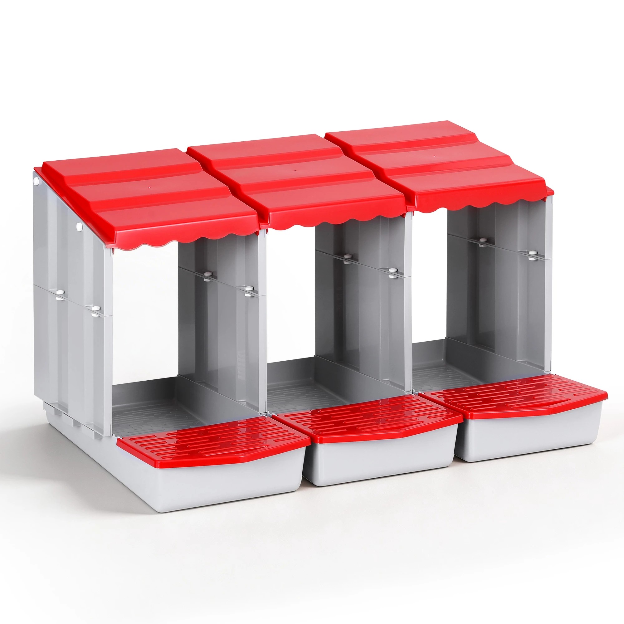 1 i.Pet Chicken Nesting Box 3 Hole Roll Away Poultry Hen Laying Egg Hutch - Red, 1 of 1